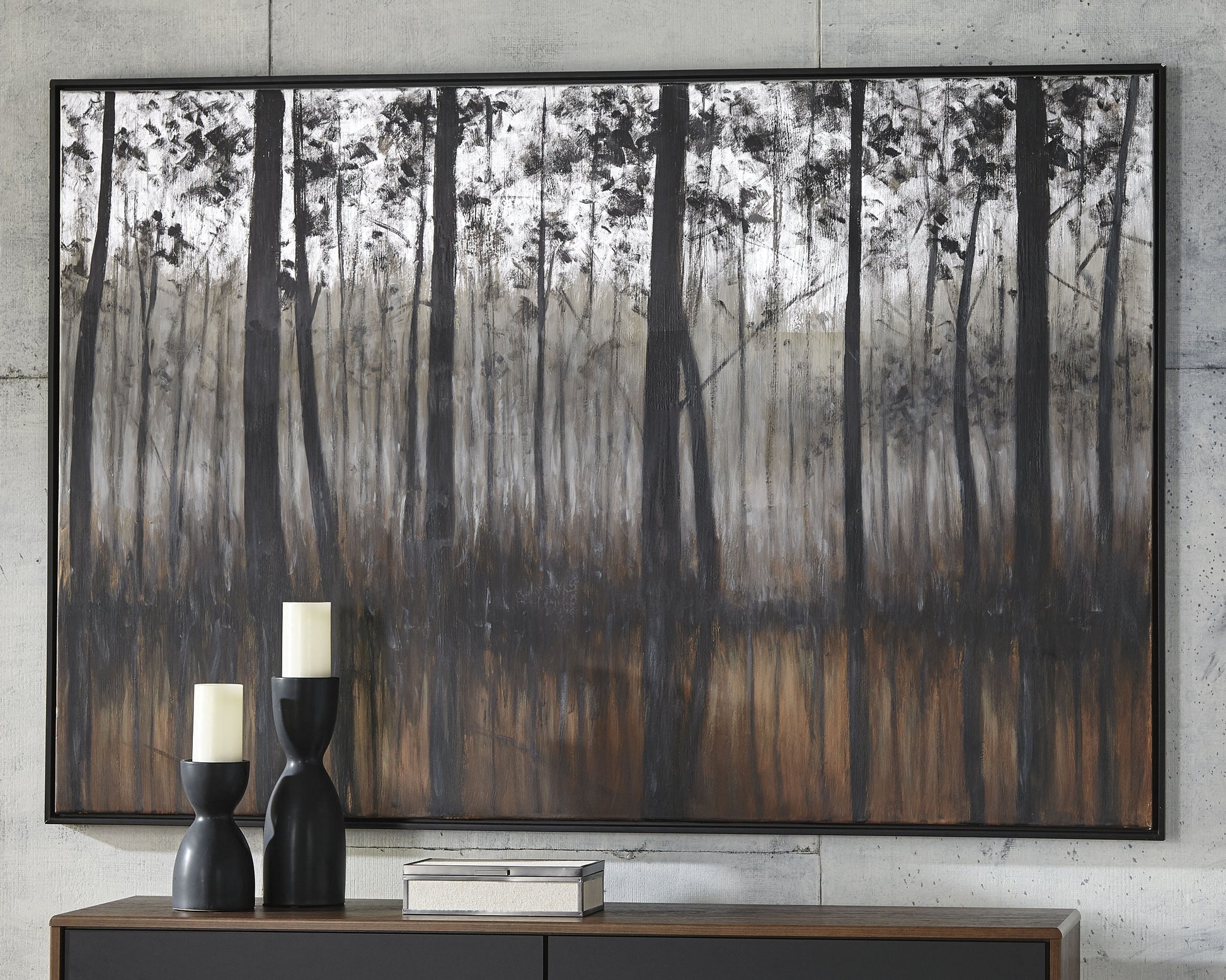 Cape Furniture Outlet - Ashley Furniture - Philyra Wall Decor - Wall Art / Black/Orange/Silver - A8000253