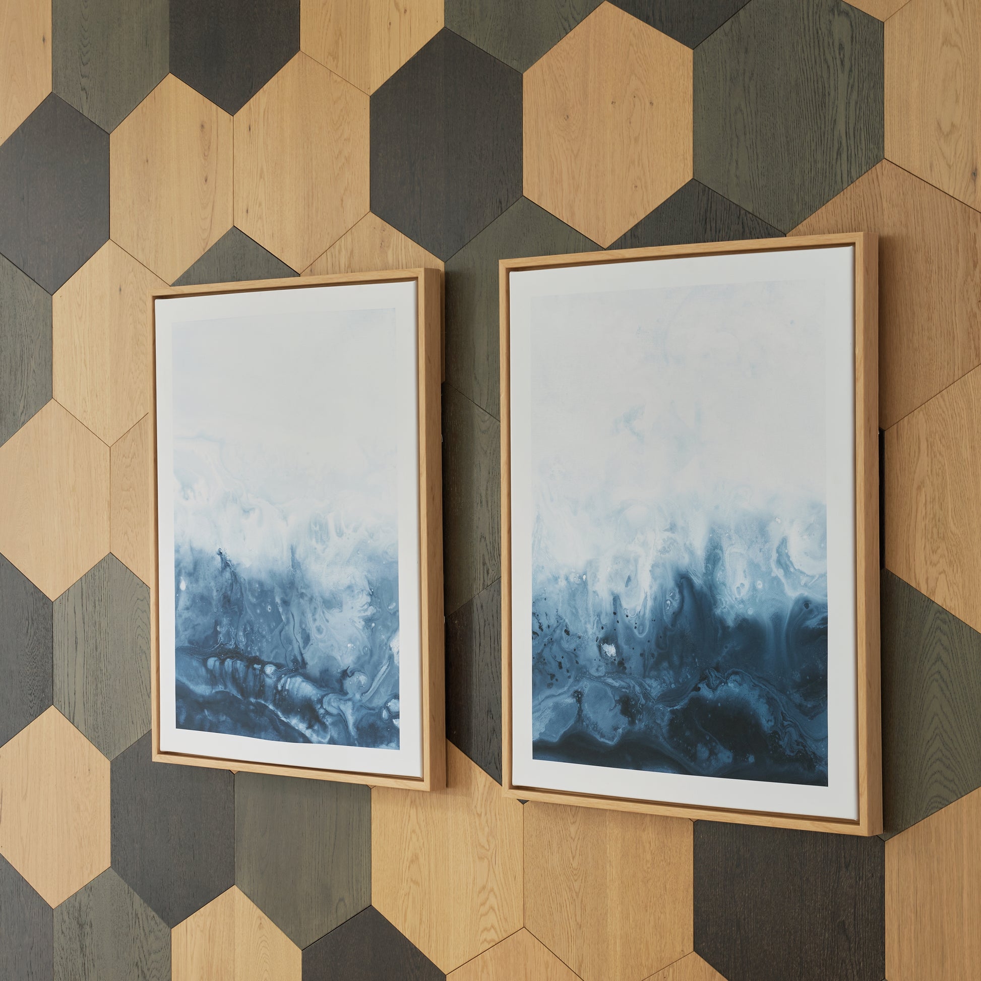 Cape Furniture Outlet - Ashley Furniture - Holport Wall Decor - Wall Art Set (Set of 2) / Blue/White - A8000368