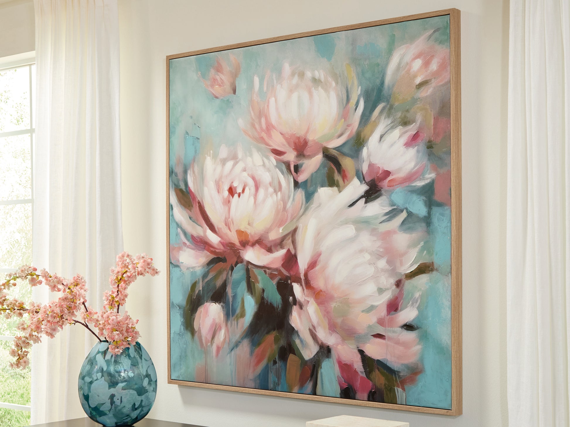 Cape Furniture Outlet - Ashley Furniture - Parryville Wall Decor - Wall Art / Aqua/Pink - A8000440