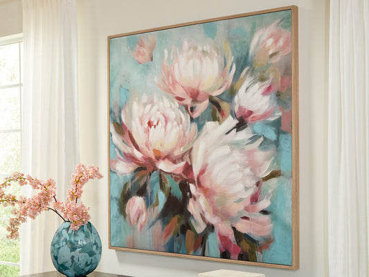 Cape Furniture Outlet - Ashley Furniture - Parryville Wall Decor - Wall Art / Aqua/Pink - A8000440