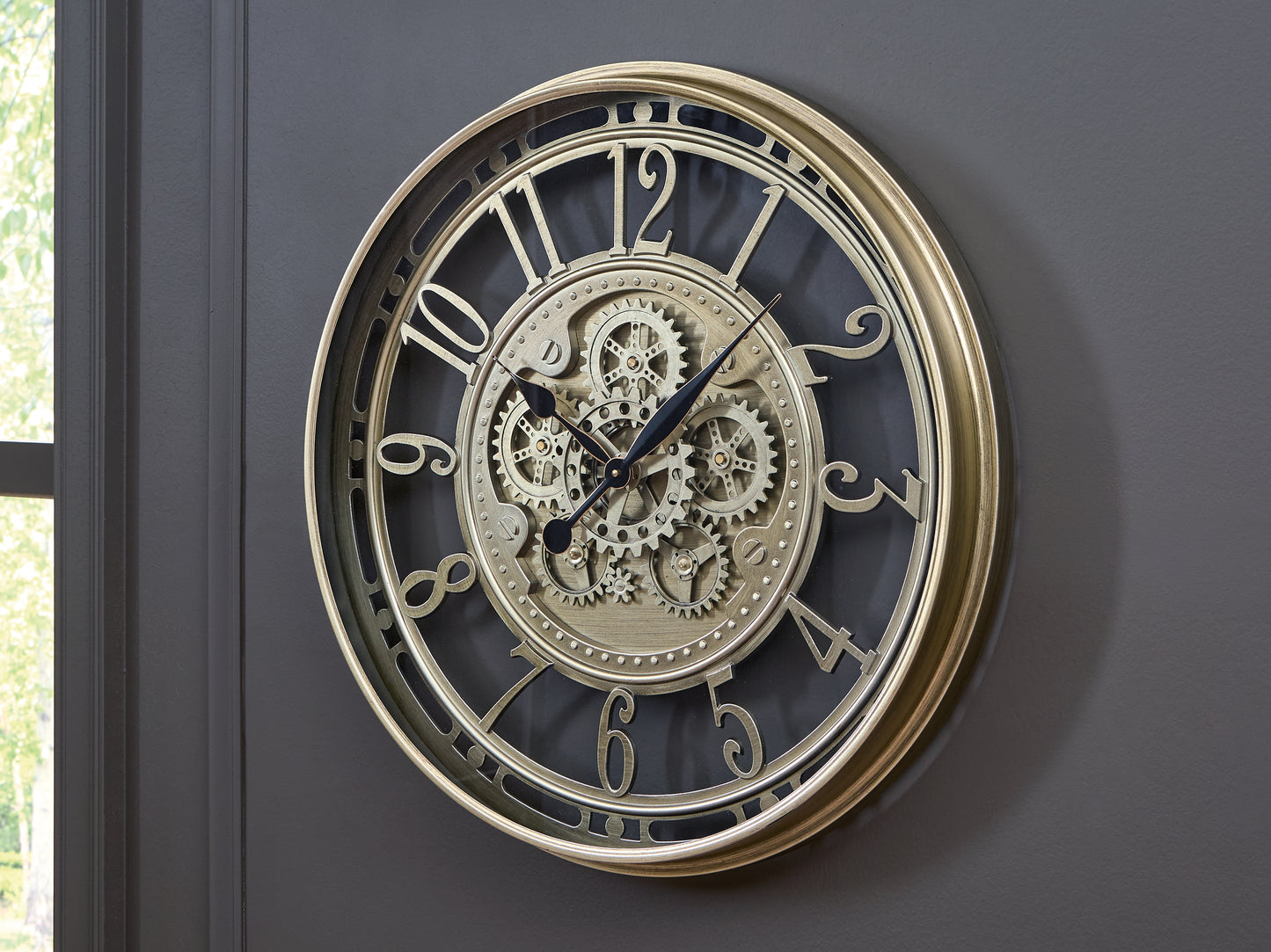 Cape Furniture Outlet - Ashley Furniture - Gilover Wall Decor - Wall Clock / Champagne Finish - A8010386