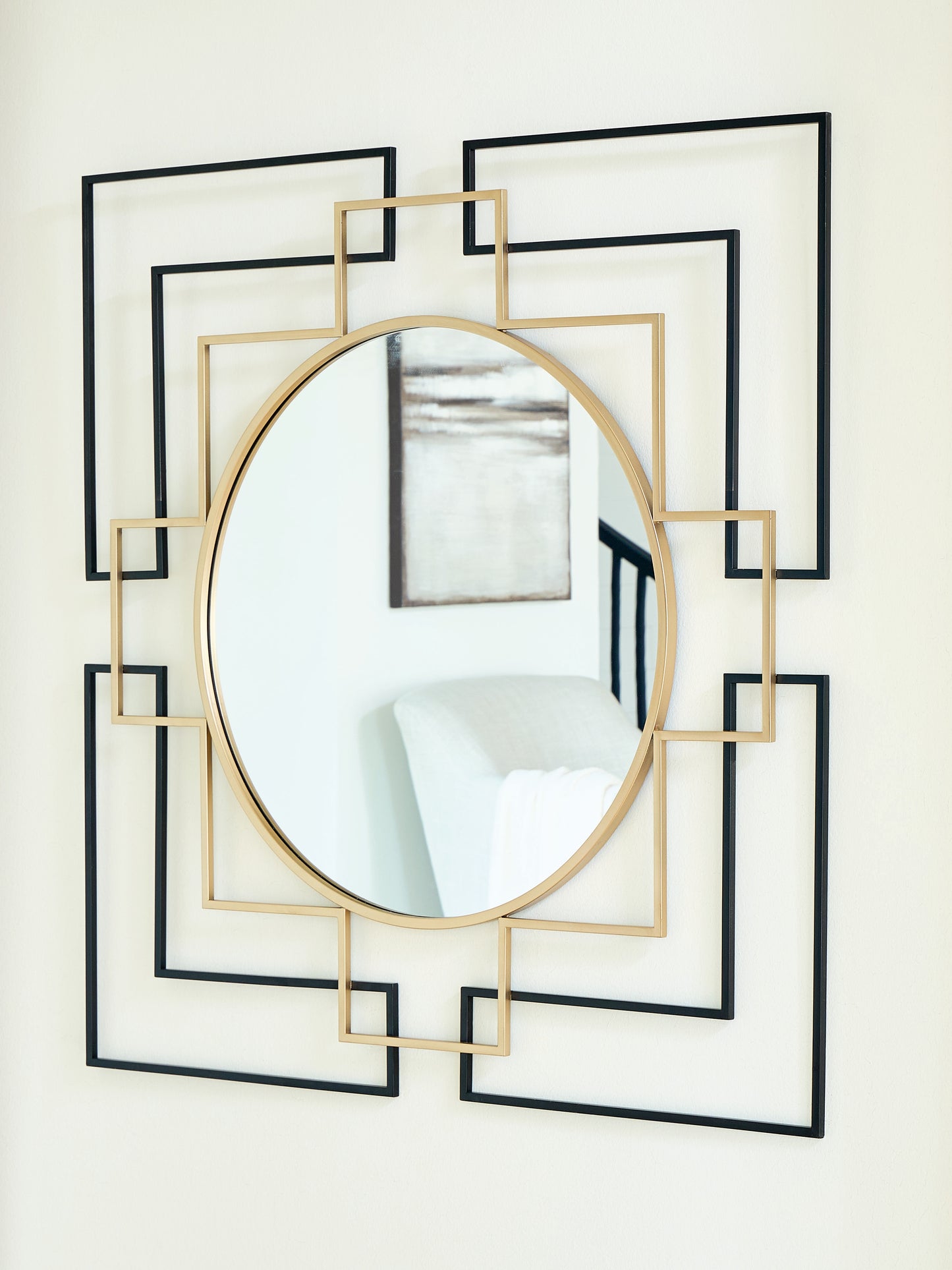 Cape Furniture Outlet - Ashley Furniture - Oceanal Mirror - Accent Mirror / Black/Gold Finish - A8010394