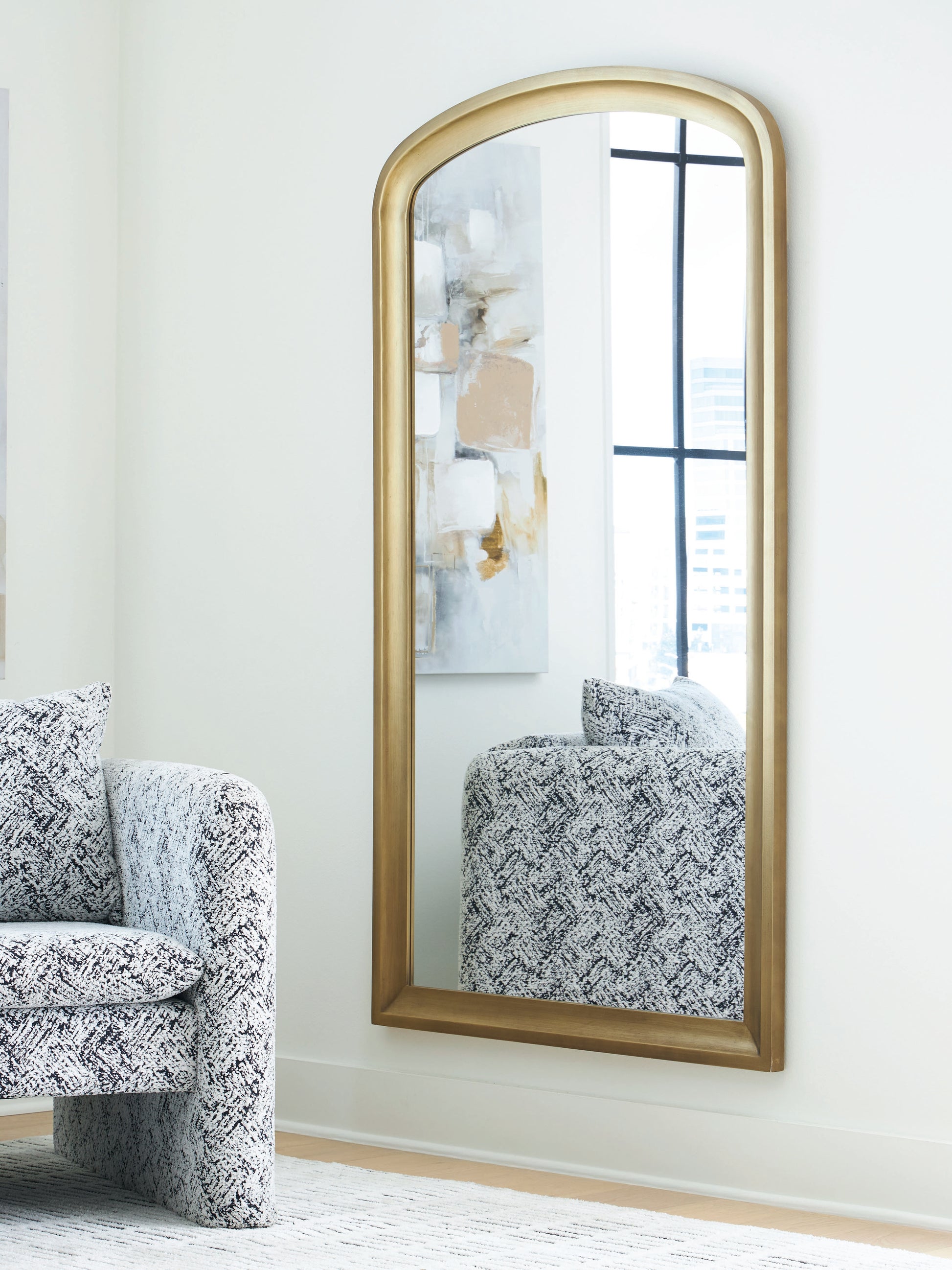 Cape Furniture Outlet - Ashley Furniture - Fintan Mirror - Floor Mirror / Gold Finish - A8010436