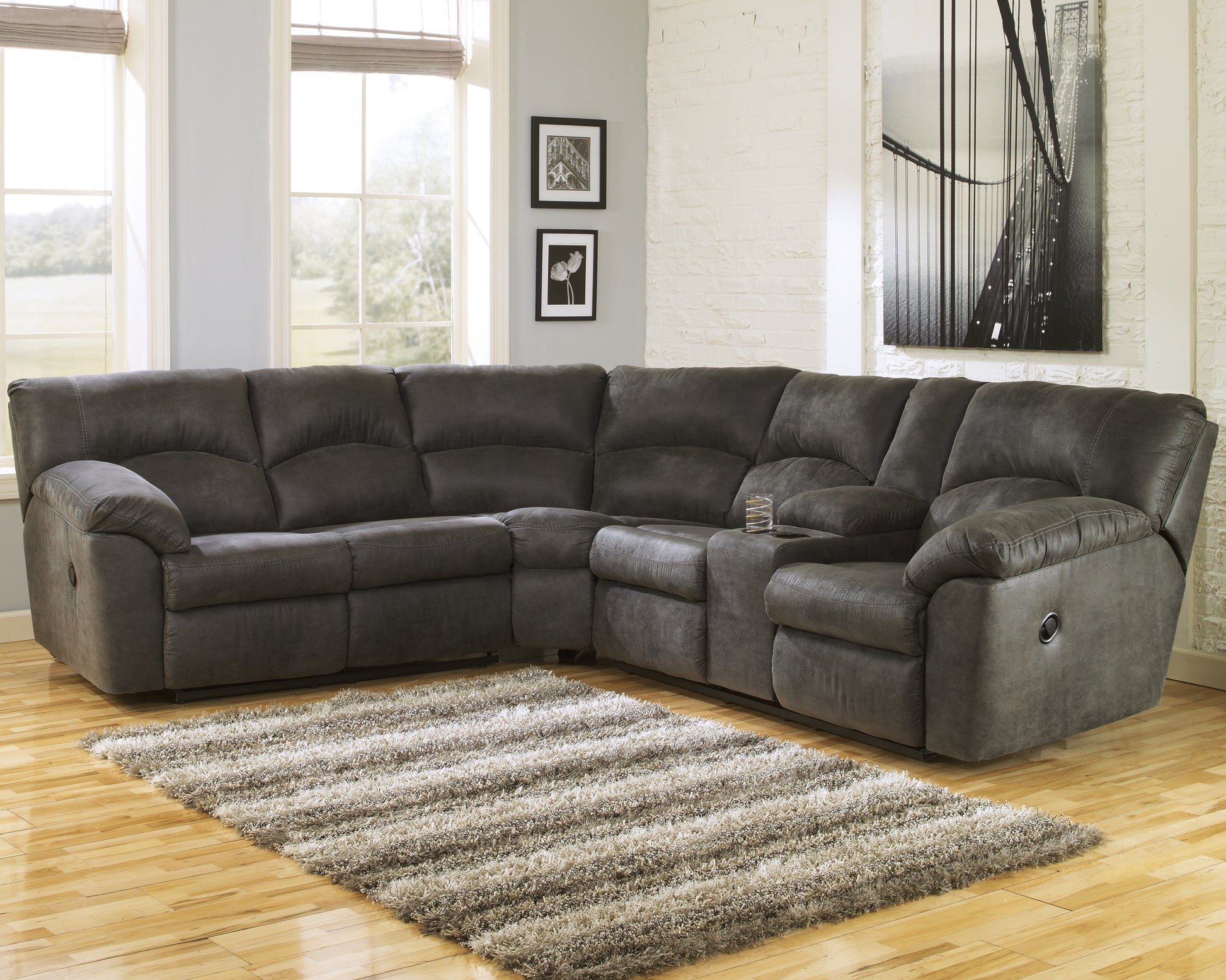 Cape Furniture Outlet - Ashley Furniture - Tambo Sectional - 2-Piece Reclining Sectional / Canyon - 27802S1
