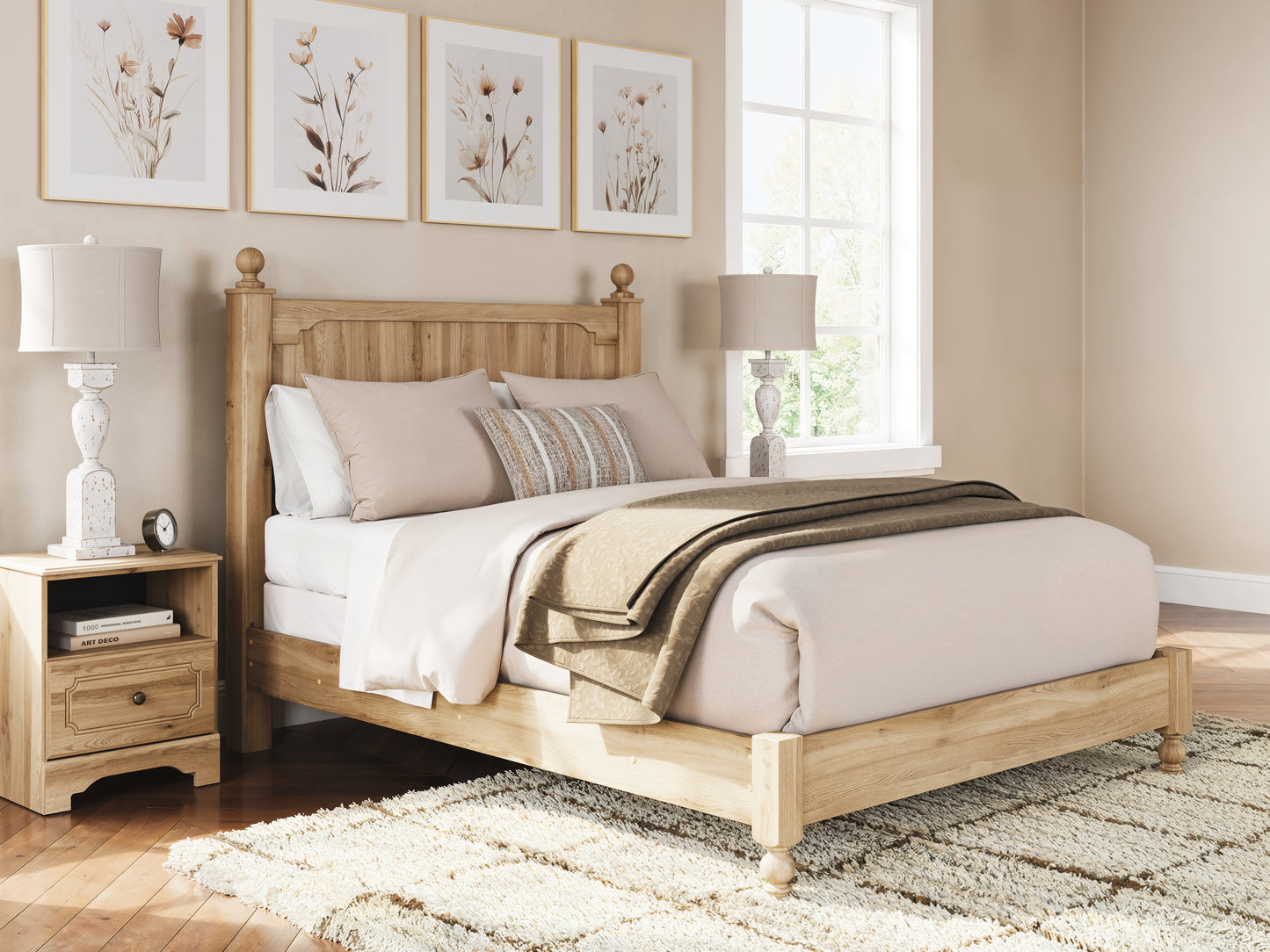Cape Furniture Outlet - Ashley Furniture - Aleaport Bedroom - Queen Panel Bed / Warm Brown - PCB1075B7