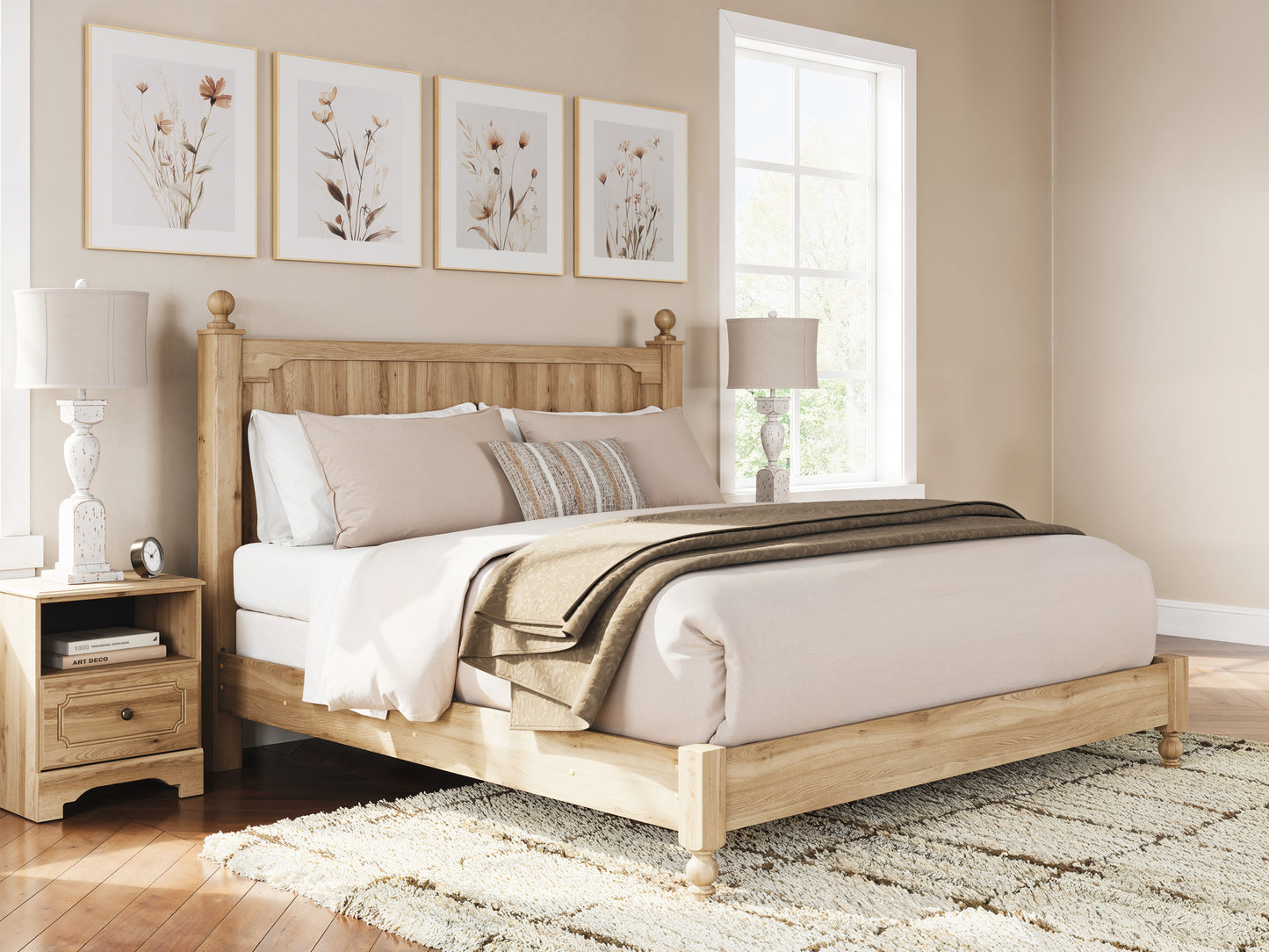 Cape Furniture Outlet - Ashley Furniture - Aleaport Bedroom - King Panel Bed / Warm Brown - PCB1075B8