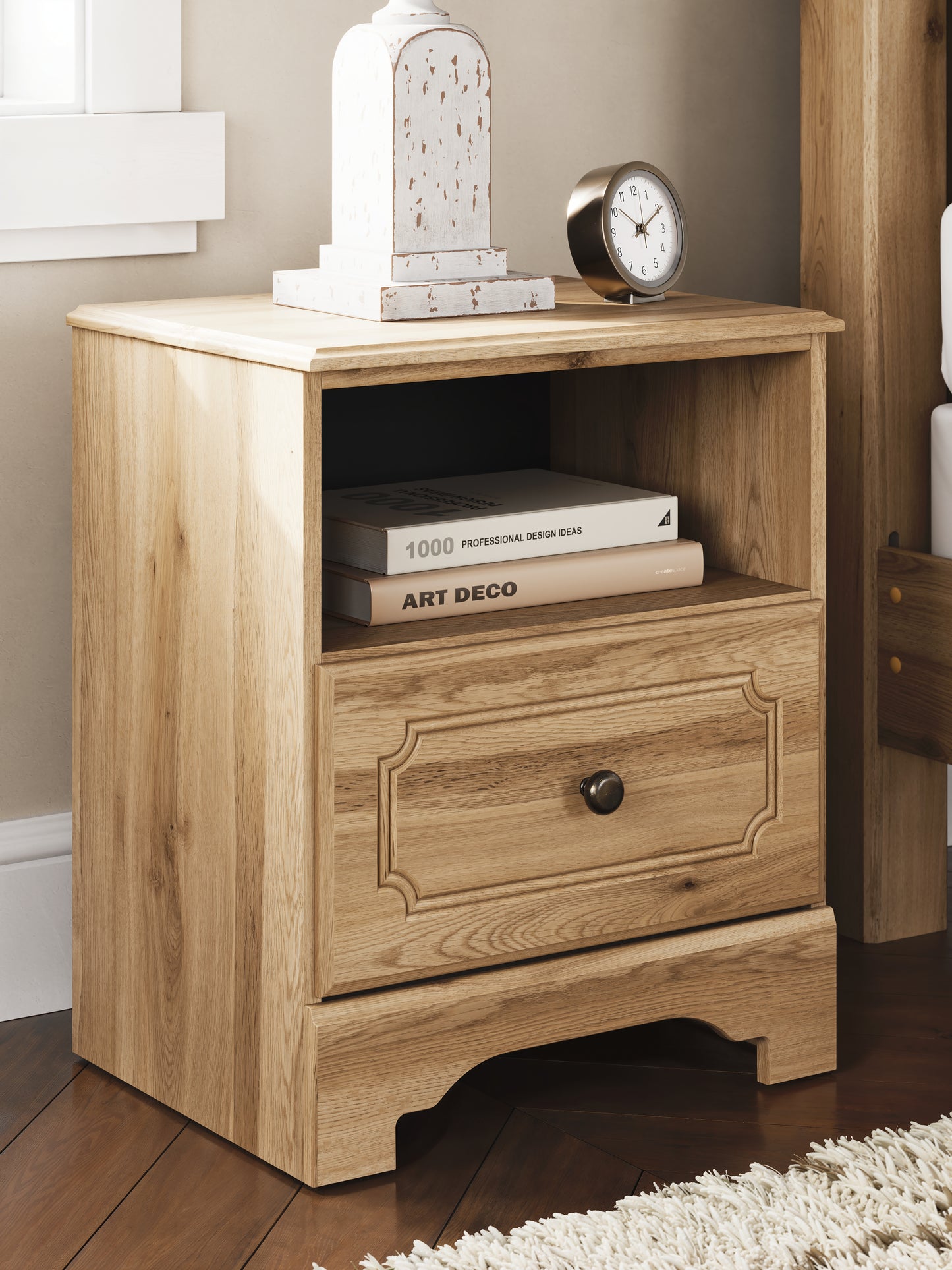 Cape Furniture Outlet - Ashley Furniture - Aleaport Bedroom - One Drawer Night Stand / Warm Brown - PCB1075-91