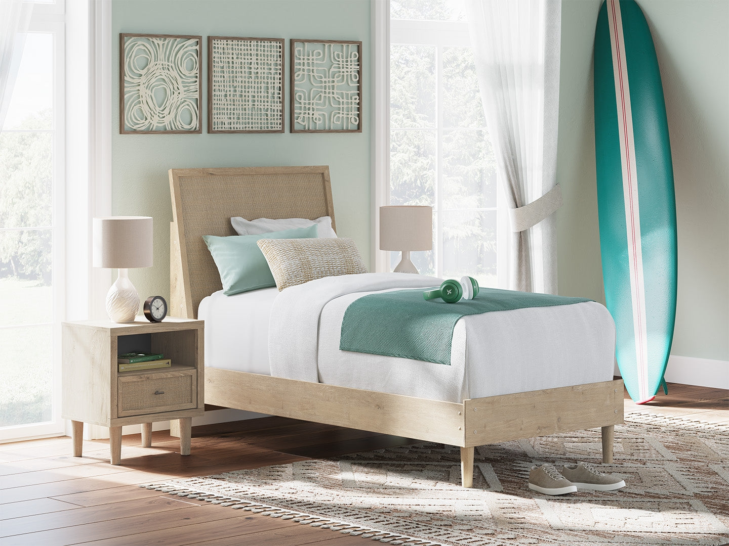 Cape Furniture Outlet - Ashley Furniture - Cielden Bedroom - Twin Panel Bed / Two-tone - B1199B18