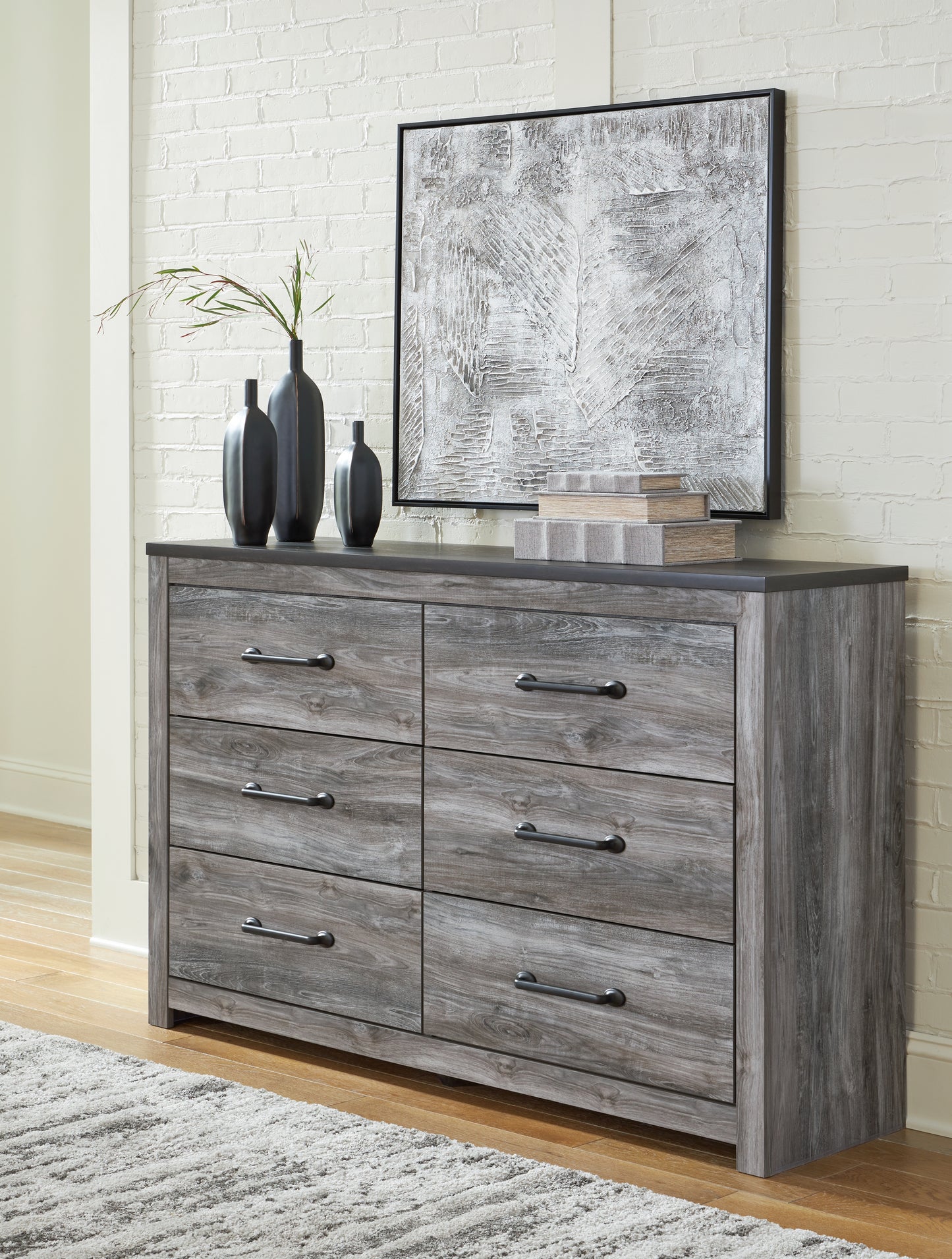 Cape Furniture Outlet - Ashley Furniture - Bronyan Bedroom - Six Drawer Dresser / Dark Gray - B1290-31