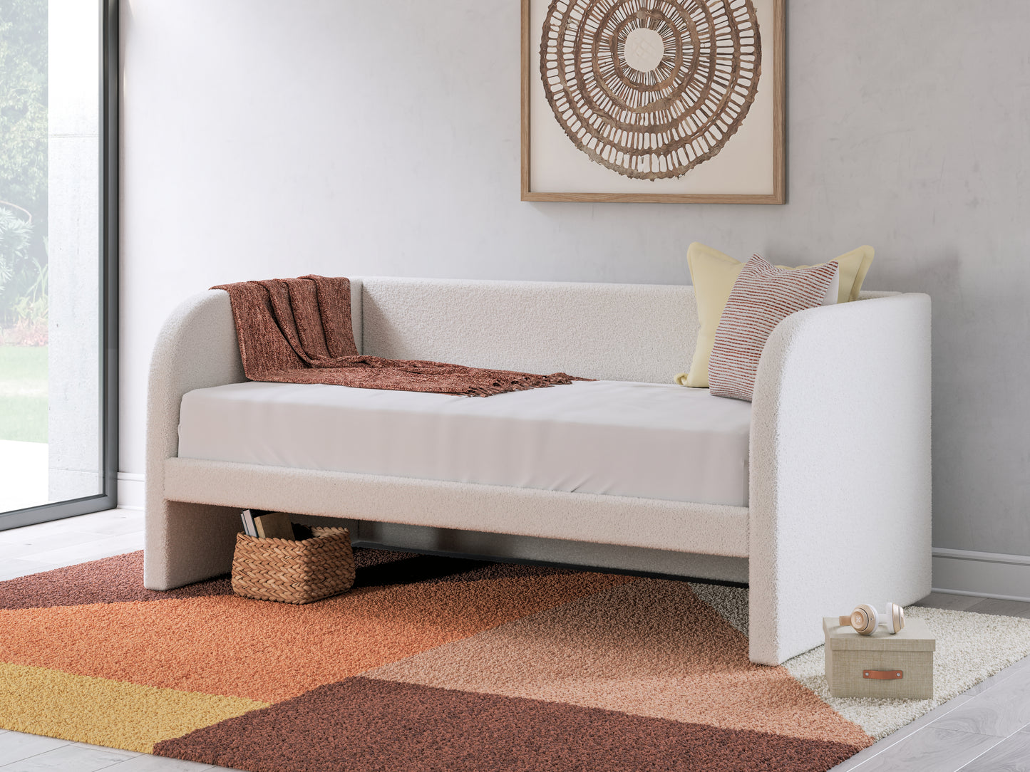 Cape Furniture Outlet - Ashley Furniture - Arloster Bedroom - Twin Upholstered Day Bed / Tan/White - PCB1566B8