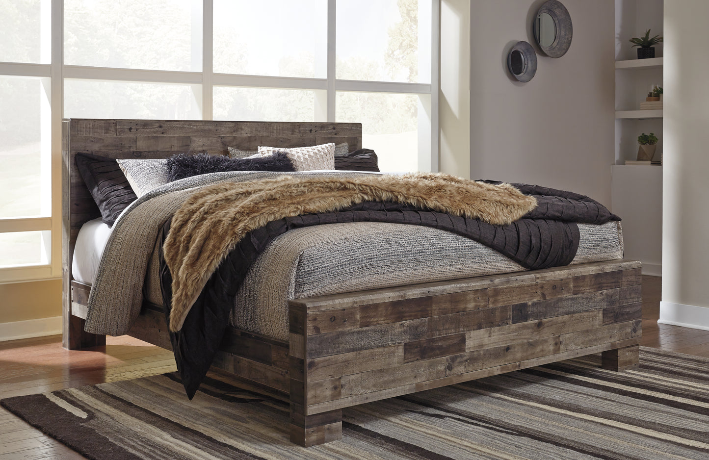 Cape Furniture Outlet - Ashley Furniture - Derekson Bedroom - King Panel Bed / Multi Gray - B200B11