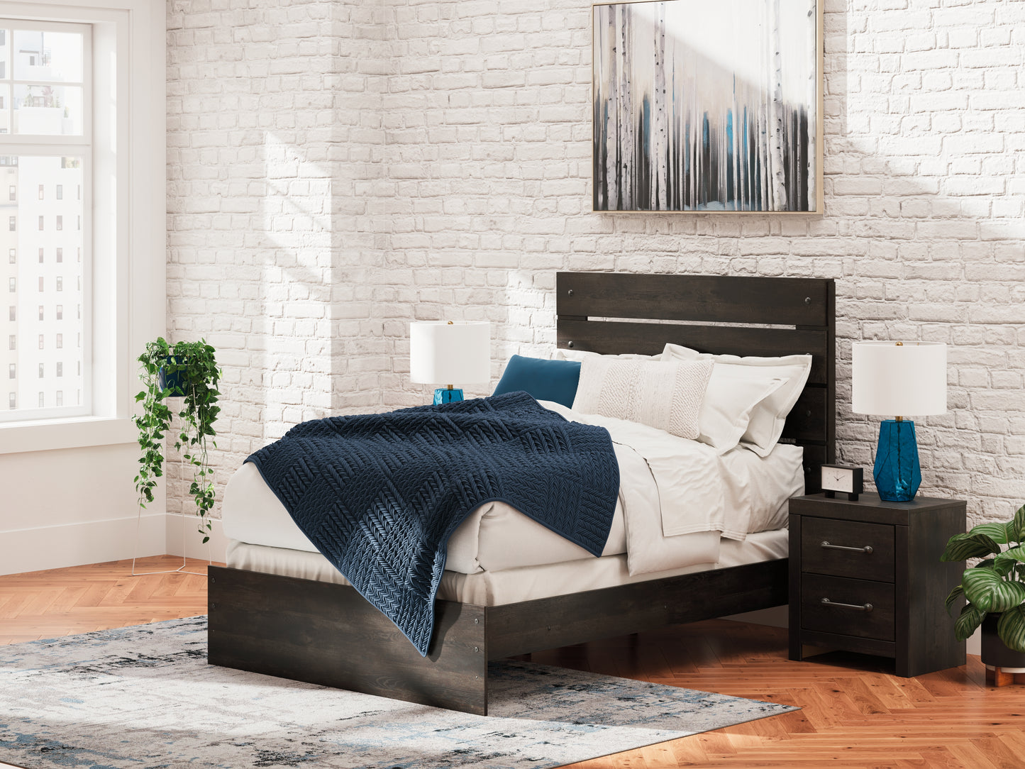 Cape Furniture Outlet - Ashley Furniture - Hollivern Bedroom - Full Panel Bed / Dark Gray - PCB2108B12
