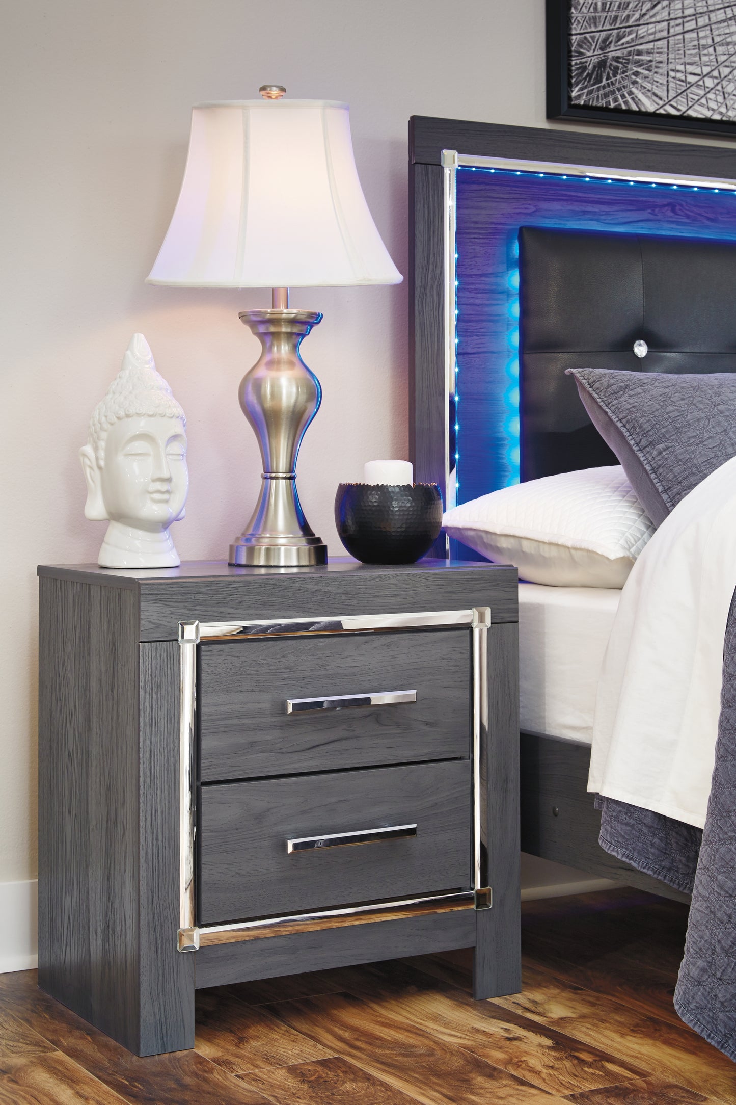 Cape Furniture Outlet - Ashley Furniture - Lodanna Bedroom - Two Drawer Night Stand / Gray - B214-92