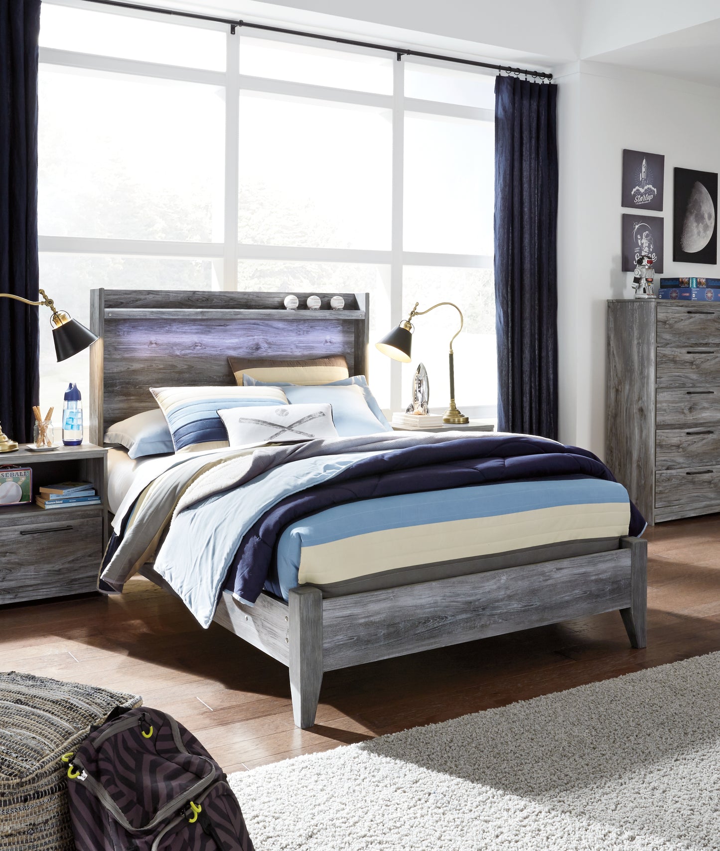 Cape Furniture Outlet - Ashley Furniture - Baystorm Bedroom - Full Panel Bed / Gray - B221B21