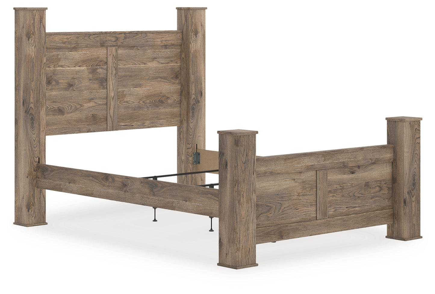 Cape Furniture Outlet - Ashley Furniture - Rusticott Bedroom - Queen Poster Bed / Brown - PCB2260B4