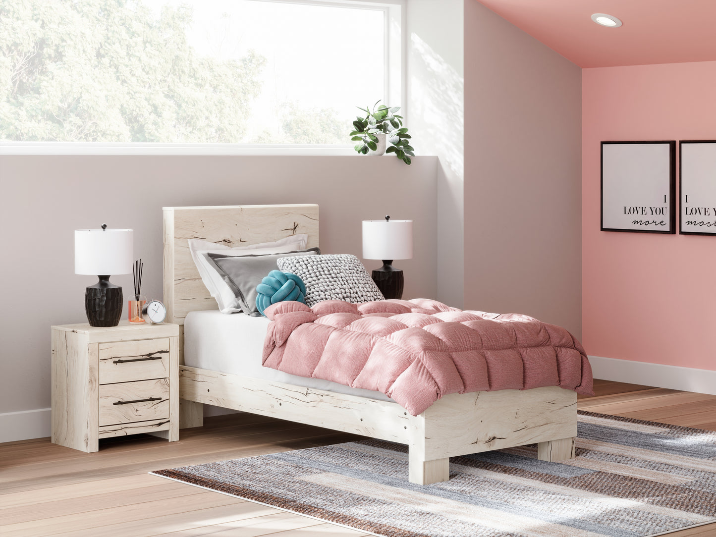 Cape Furniture Outlet - Ashley Furniture - Lawroy Bedroom - Twin Panel Bed / Light Natural - B2310B15