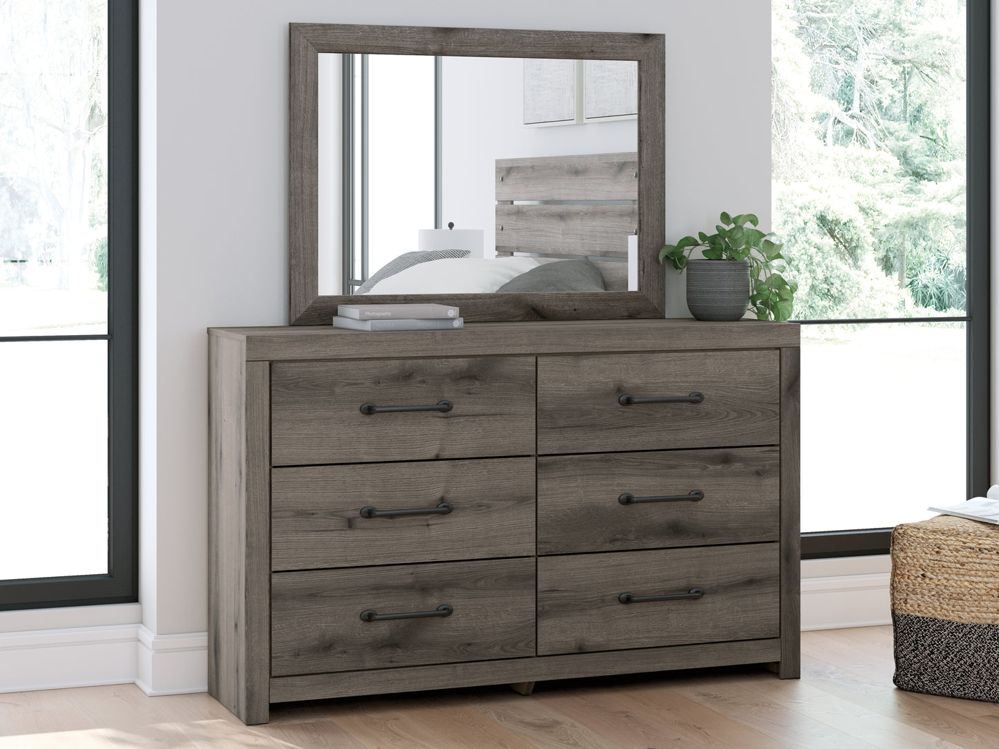 Cape Furniture Outlet - Ashley Furniture - Graystorm Bedroom - Dresser and Mirror / Brown Gray - PCB2405B1