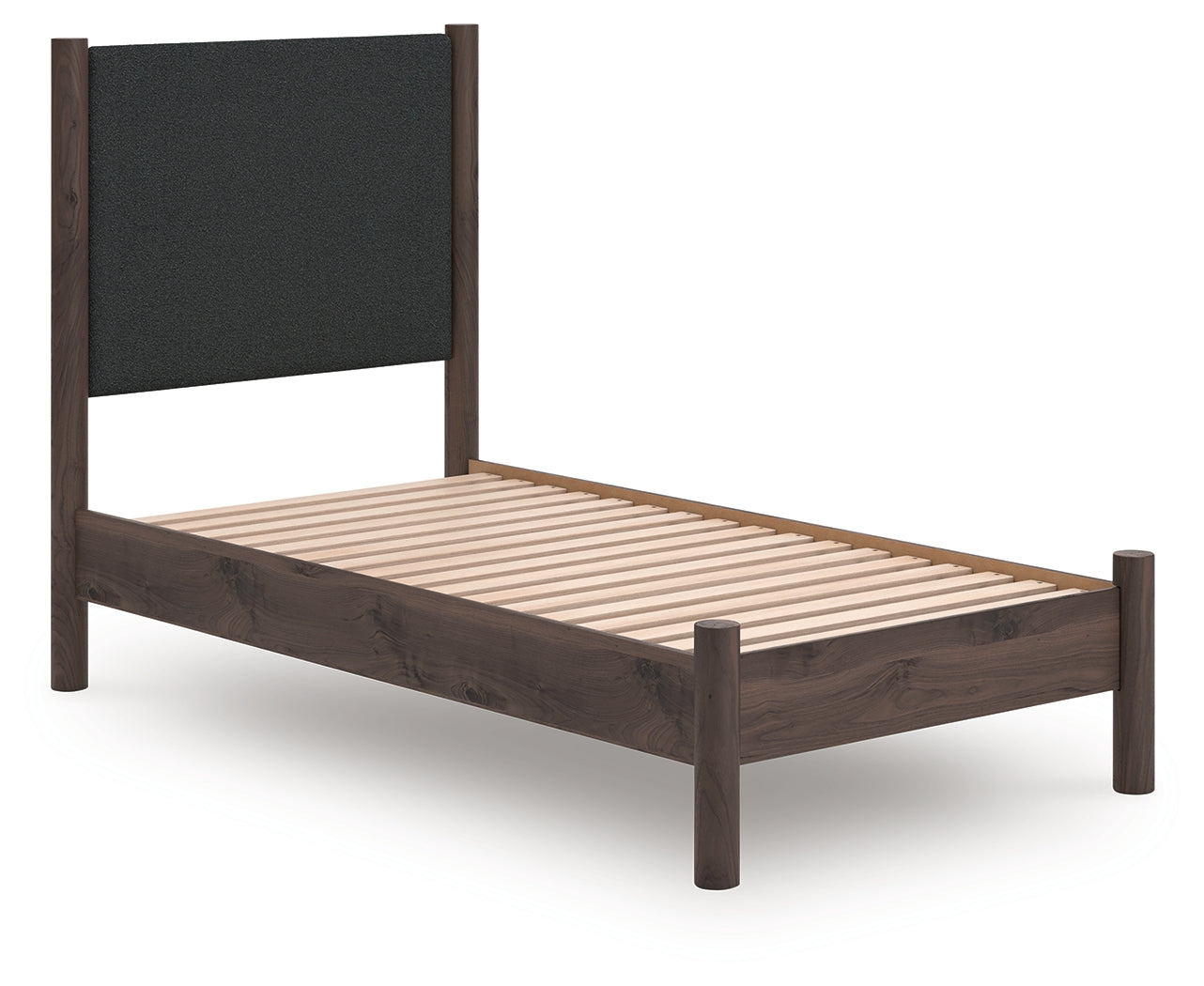 Cape Furniture Outlet - Ashley Furniture - Pamytta Bedroom - Twin Upholstered Panel Platform Bed / Brown - PCB2614B8