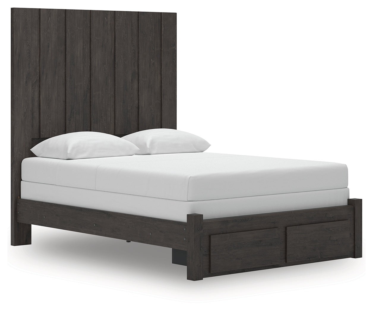 Cape Furniture Outlet - Ashley Furniture - Fraluna Bedroom - Queen Panel Storage Bed / Charcoal - PCB3370B4