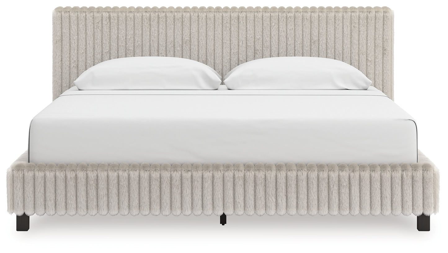 Cape Furniture Outlet - Ashley Furniture - Zuraleus Bedroom - California King Upholstered Bed / White - PCB3381B14