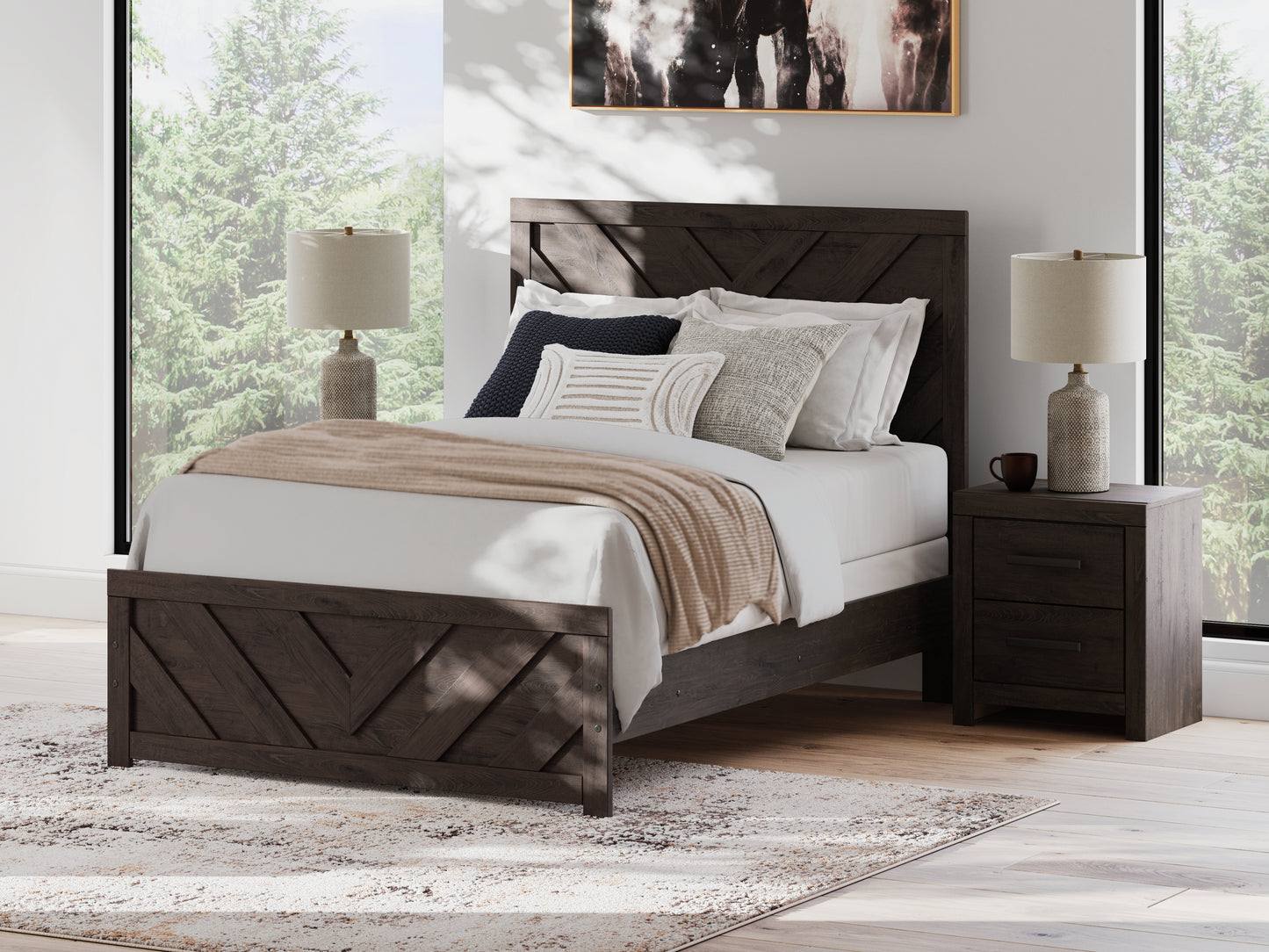 Cape Furniture Outlet - Ashley Furniture - Prendonea Bedroom - Full Panel Bed / Charcoal - B3789B3