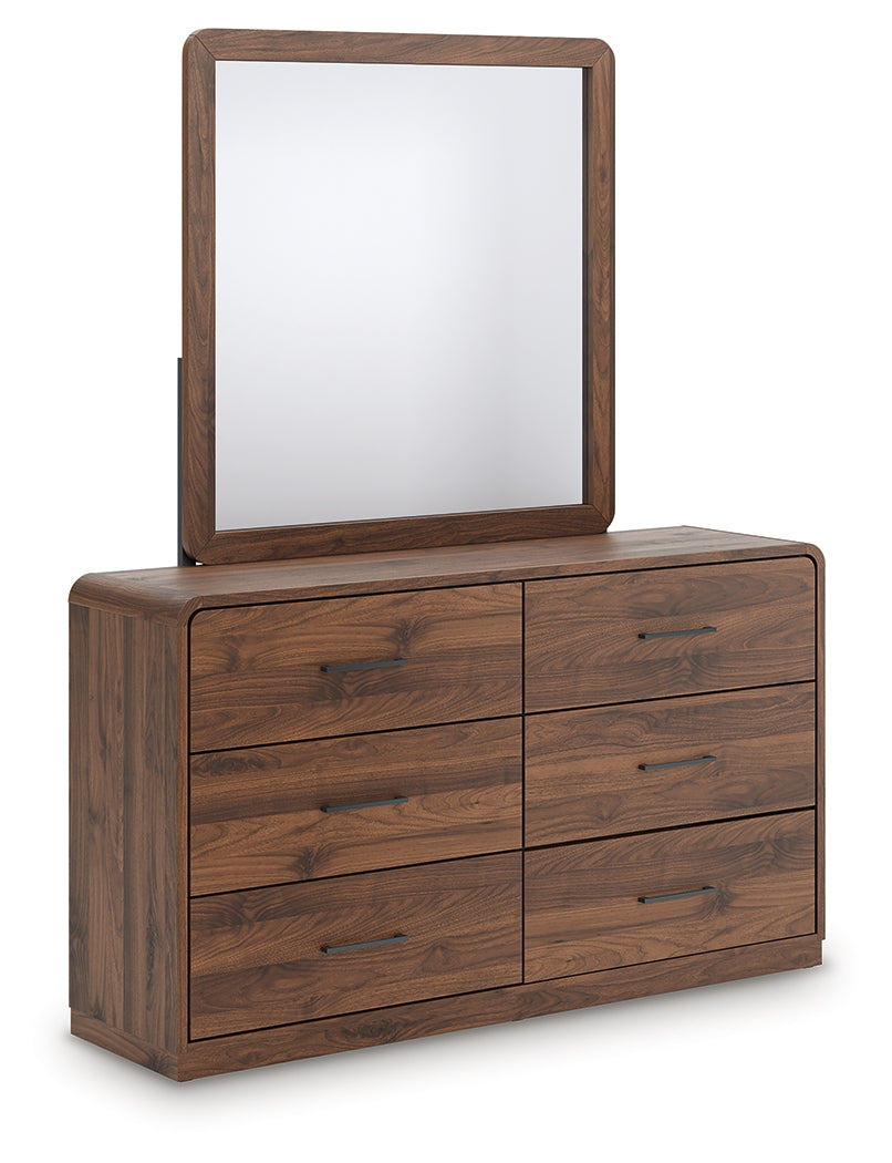 Cape Furniture Outlet - Ashley Furniture - Fortlorn Bedroom - Dresser and Mirror / Walnut Brown - PCB386B1