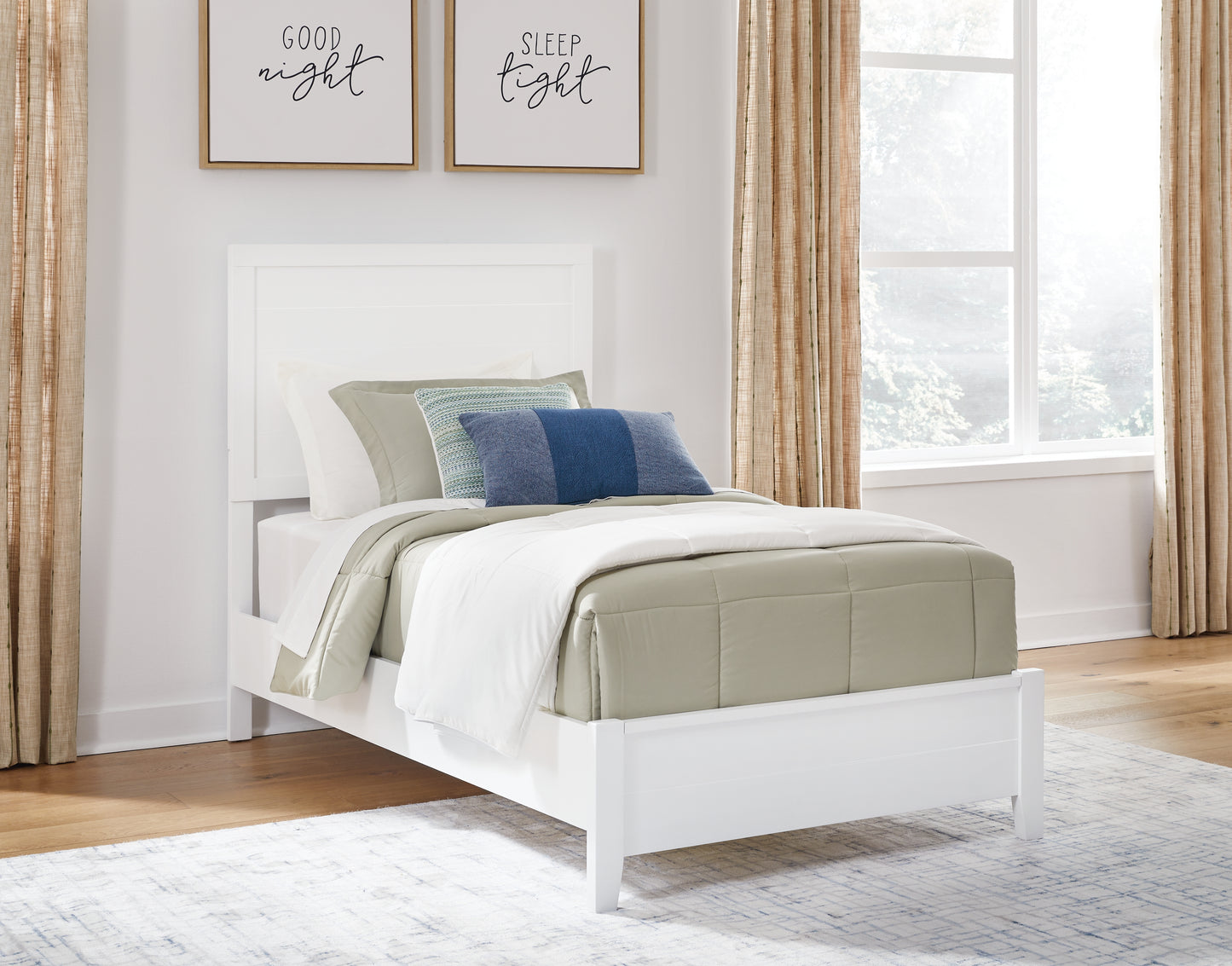 Cape Furniture Outlet - Ashley Furniture - Binterglen Bedroom - Twin Panel Bed / White - B427B2