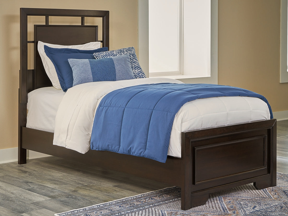 Cape Furniture Outlet - Ashley Furniture - Covetown Bedroom - Twin Panel Bed / Dark Brown - B441B2