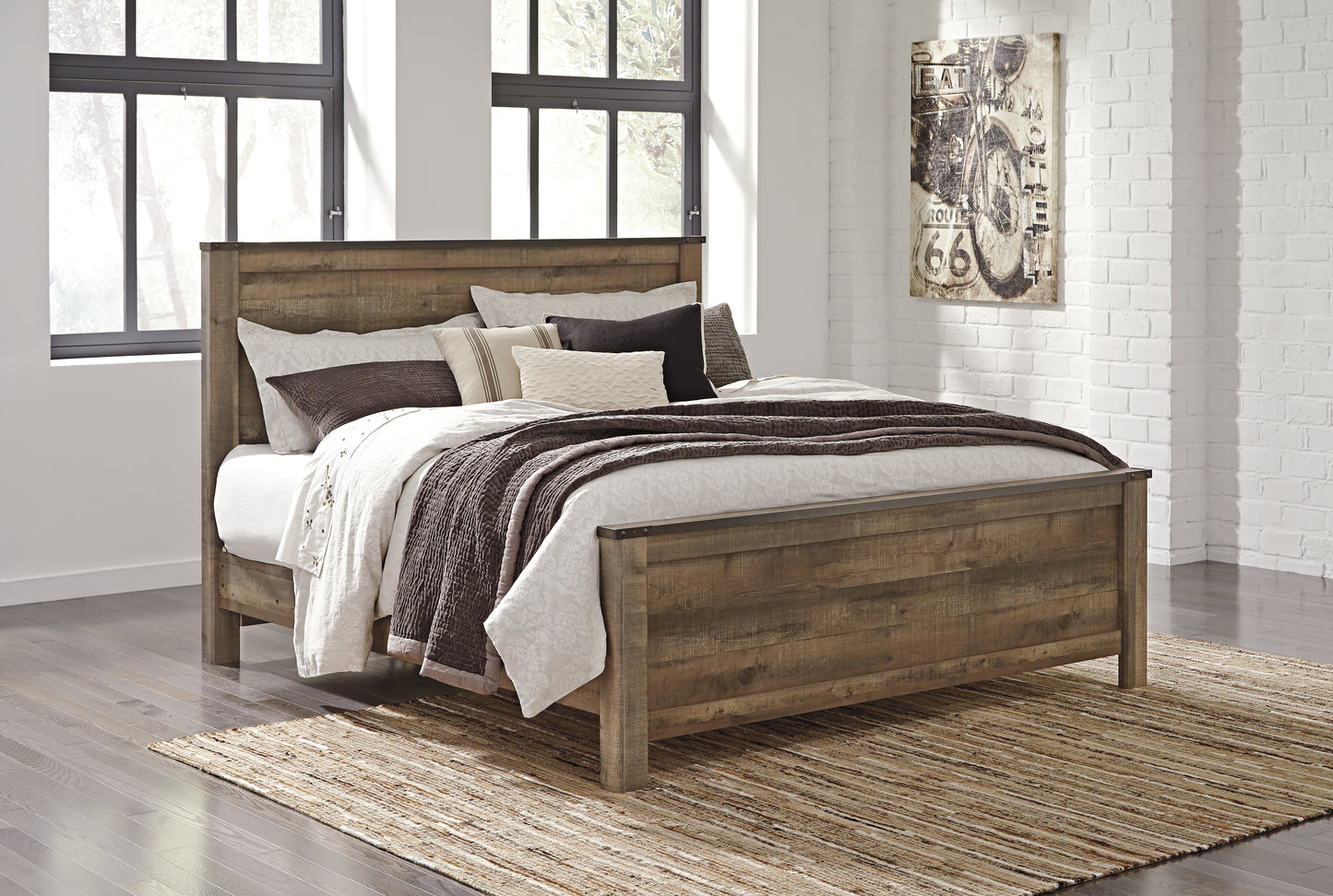 Cape Furniture Outlet - Ashley Furniture - Trinell Bedroom - King Panel Bed / Brown - B446B23