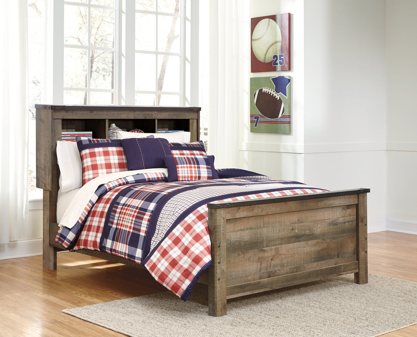 Cape Furniture Outlet - Ashley Furniture - Trinell Bedroom - Full Bookcase Panel Bed / Brown - B446B87