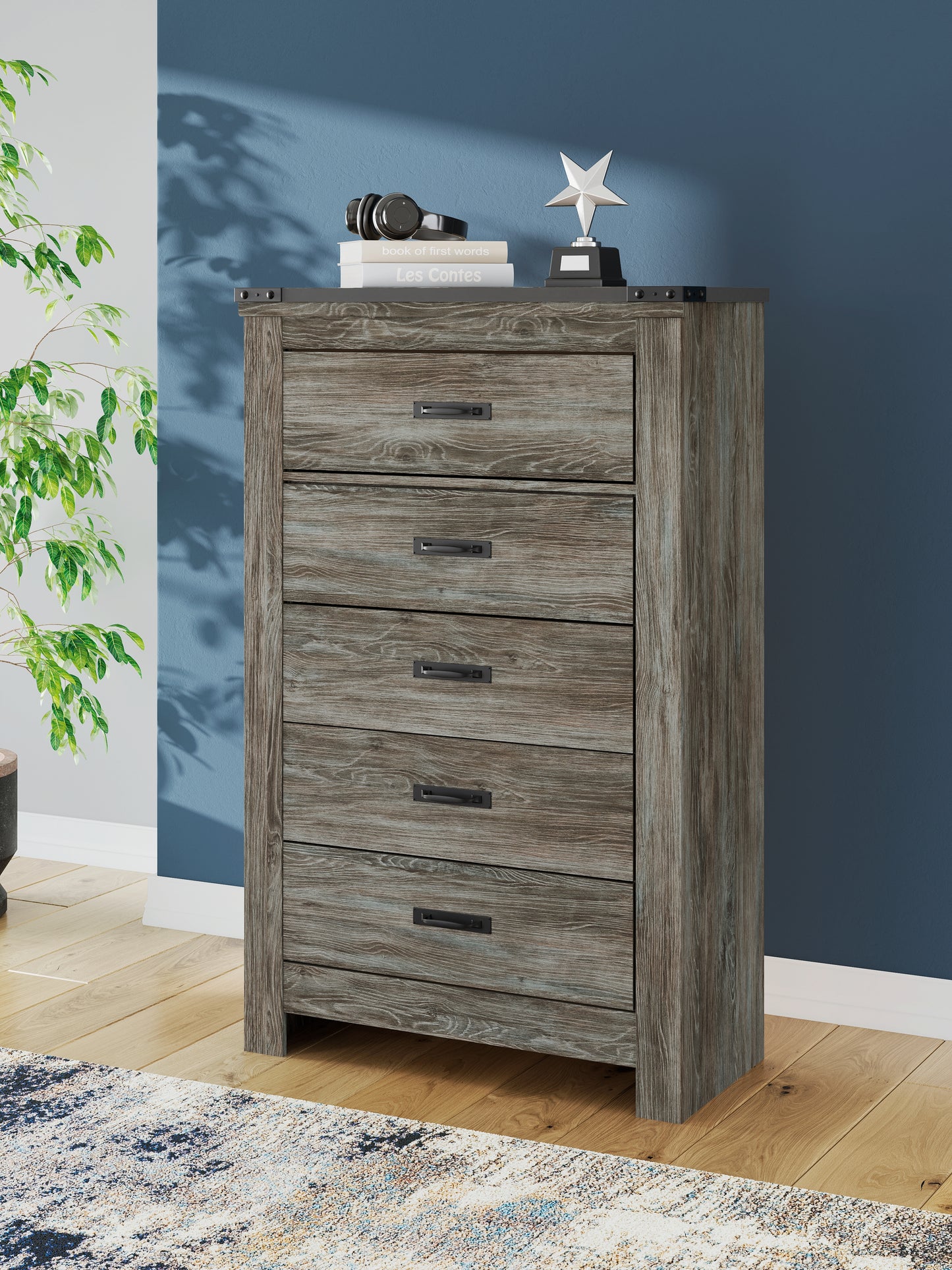 Cape Furniture Outlet - Ashley Furniture - Frandern Bedroom - Two Drawer Night Stand / Gray - B4480-92