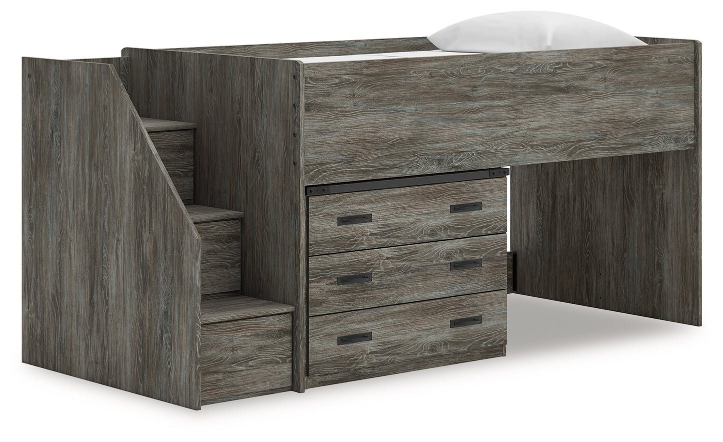 Cape Furniture Outlet - Ashley Furniture - Frandern Bedroom - Twin Loft Bed with Drawer Storage / Gray - B4480B15