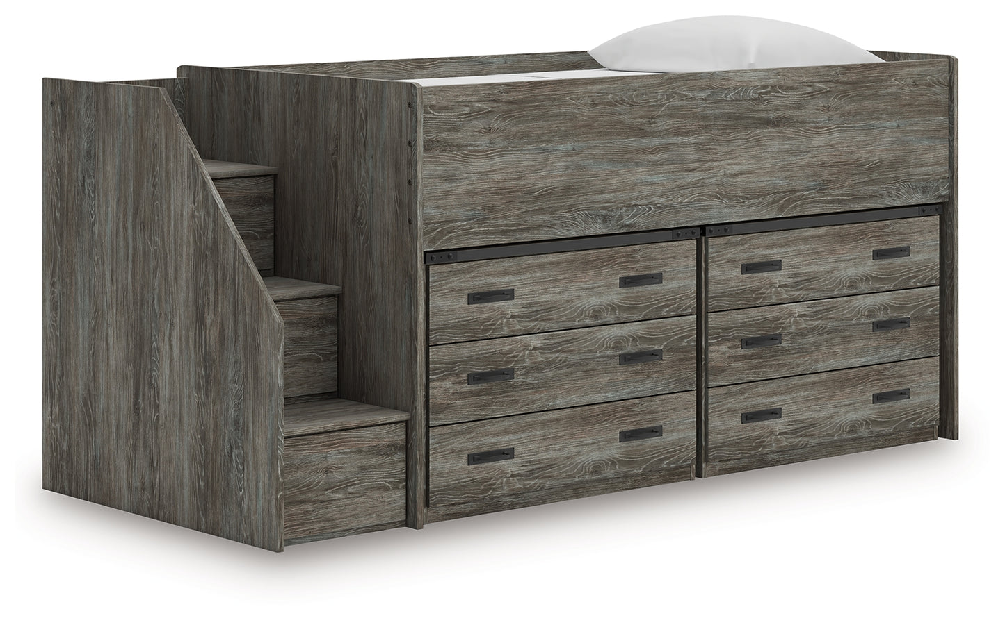 Cape Furniture Outlet - Ashley Furniture - Frandern Twin Loft Bed with Drawer Storage - Twin Loft Bed with Drawer Storage / Warm Gray - B4480B26