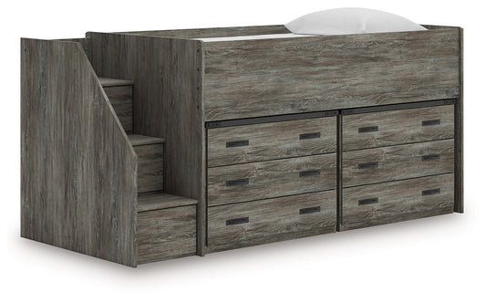 Cape Furniture Outlet - Ashley Furniture - Frandern Twin Loft Bed with Drawer Storage - Twin Loft Bed with Drawer Storage / Warm Gray - B4480B26