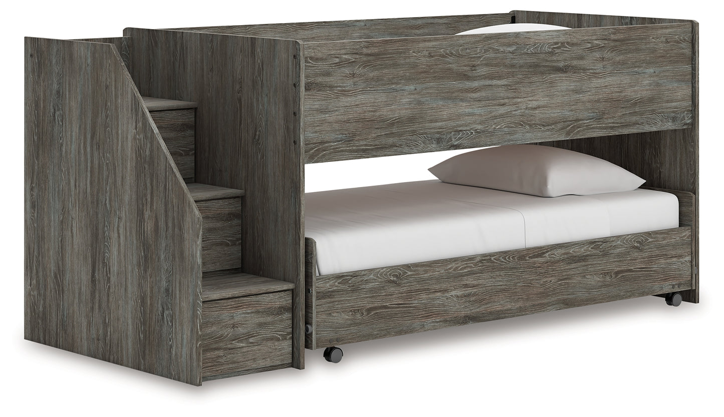 Cape Furniture Outlet - Ashley Furniture - Frandern Bedroom - Twin over Twin Loft Bed / Gray - B4480B13