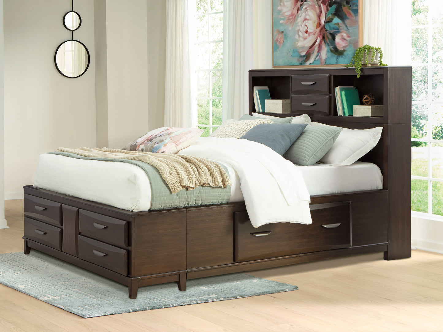 Cape Furniture Outlet - Ashley Furniture - Vanmore Bedroom - Queen Storage Bed / Dark Brown - B479B2