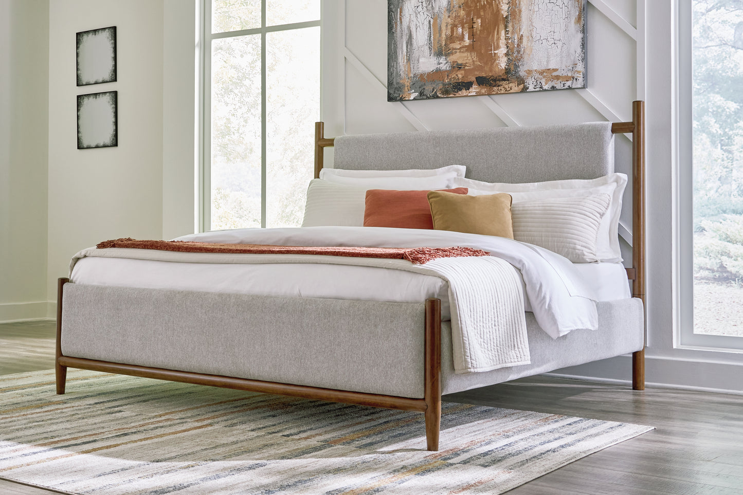 Cape Furniture Outlet - Ashley Furniture - Lyncott Bedroom - King Upholstered Bed / Brown - B615B6