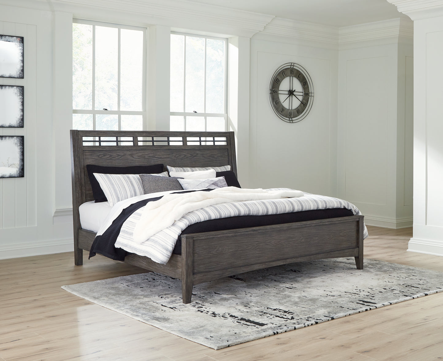 Cape Furniture Outlet - Ashley Furniture - Montillan Bedroom - California King Panel Bed / Grayish Brown - B651B5