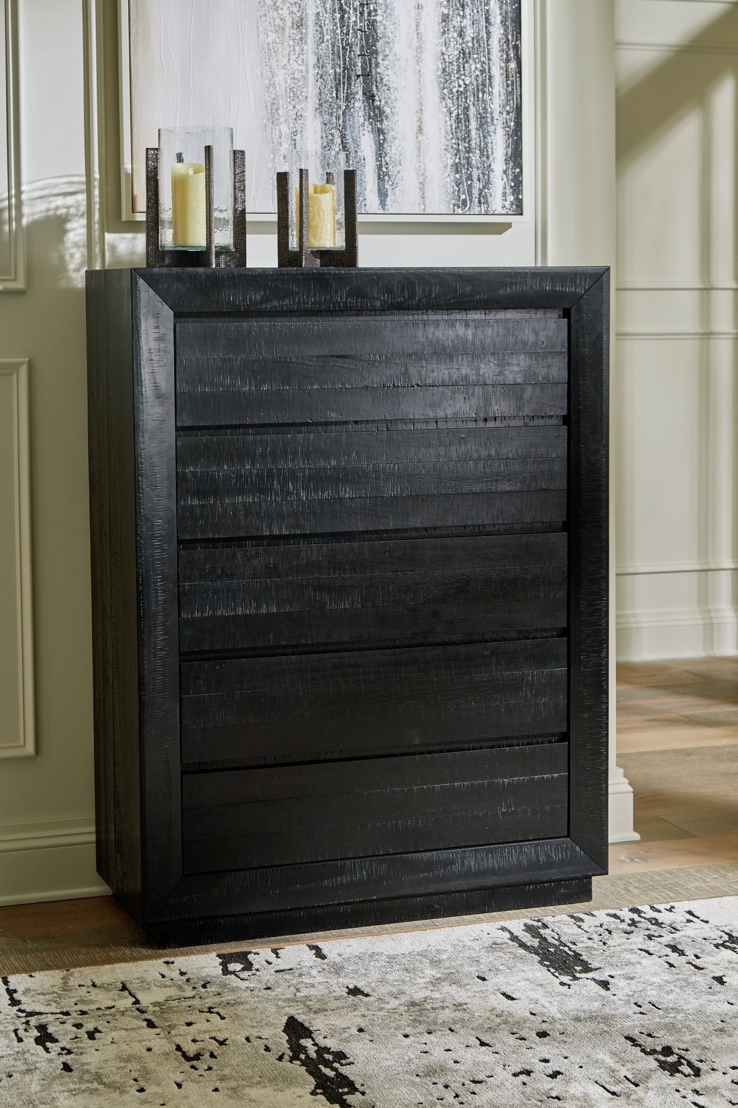 Cape Furniture Outlet - Ashley Furniture - Londer Bedroom - Two Drawer Night Stand / Black - B768-92