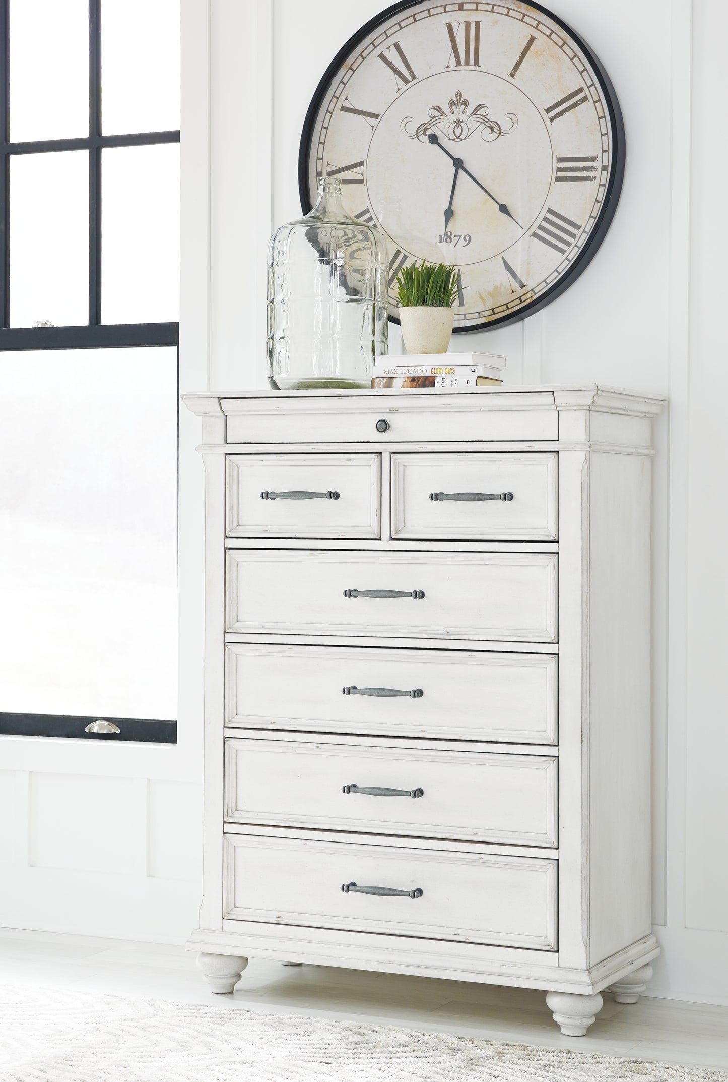 Cape Furniture Outlet - Ashley Furniture - Kanwyn Bedroom - Three Drawer Night Stand / Whitewash - B777-93