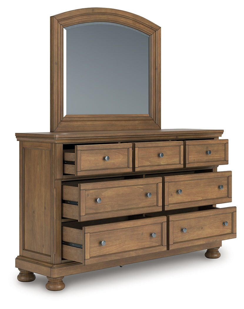 Cape Furniture Outlet - Ashley Furniture - Feddinger Bedroom - Dresser and Mirror / Medium Brown - PCB779B1