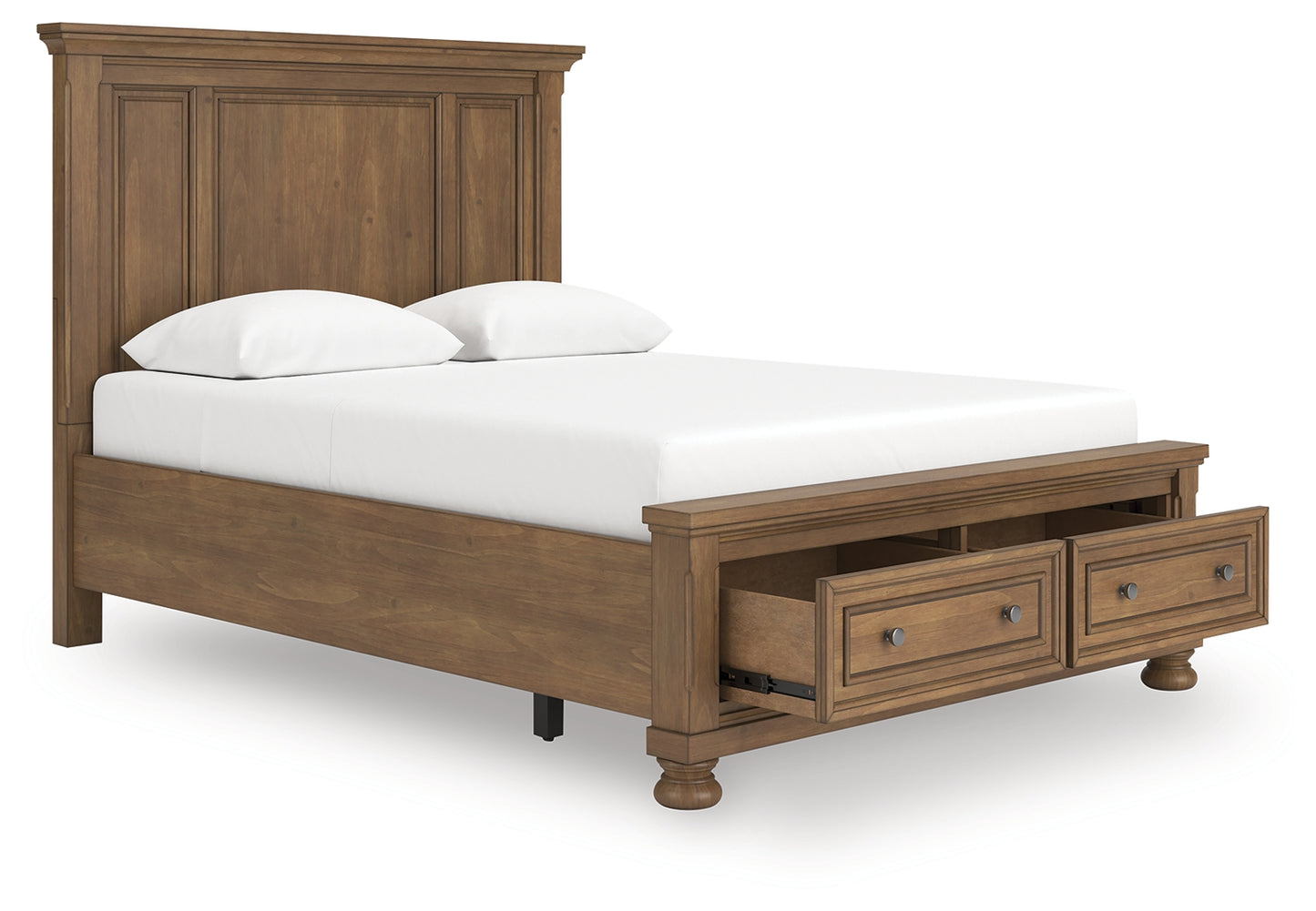 Cape Furniture Outlet - Ashley Furniture - Feddinger Bedroom - Queen Panel Storage Bed / Medium Brown - PCB779B11