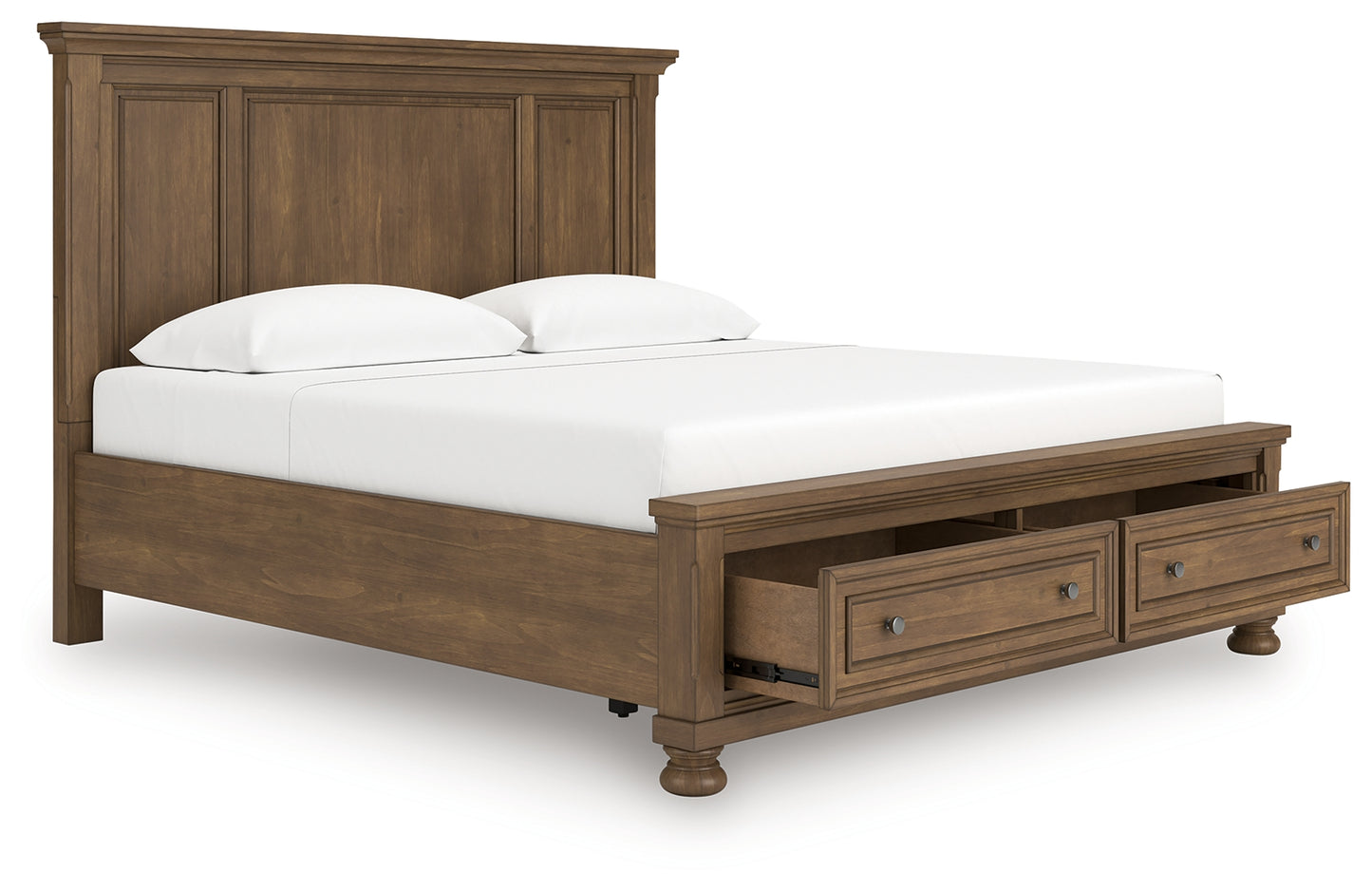 Cape Furniture Outlet - Ashley Furniture - Feddinger Bedroom - King Panel Storage Bed / Medium Brown - PCB779B12