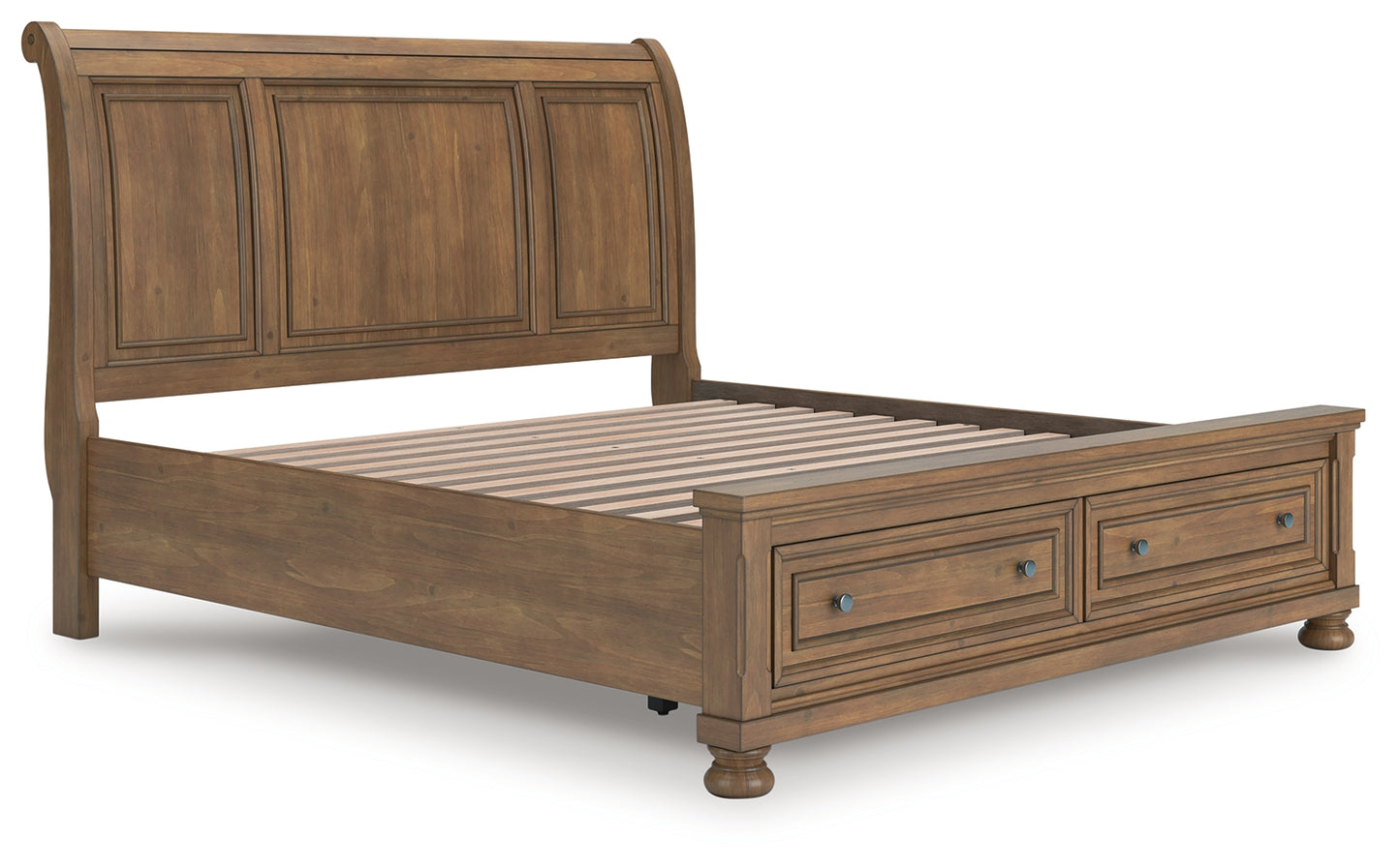 Cape Furniture Outlet - Ashley Furniture - Feddinger Bedroom - King Storage Sleigh Bed / Medium Brown - PCB779B8