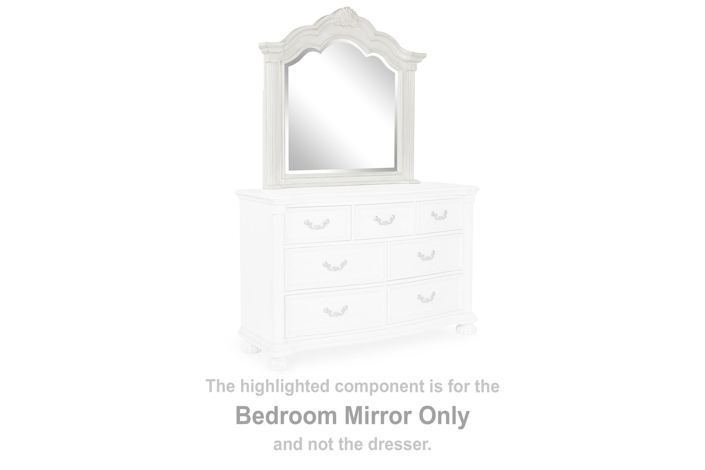 Cape Furniture Outlet - Ashley Furniture - Montelaine Bedroom - Bedroom Mirror / Antique White - B795-36