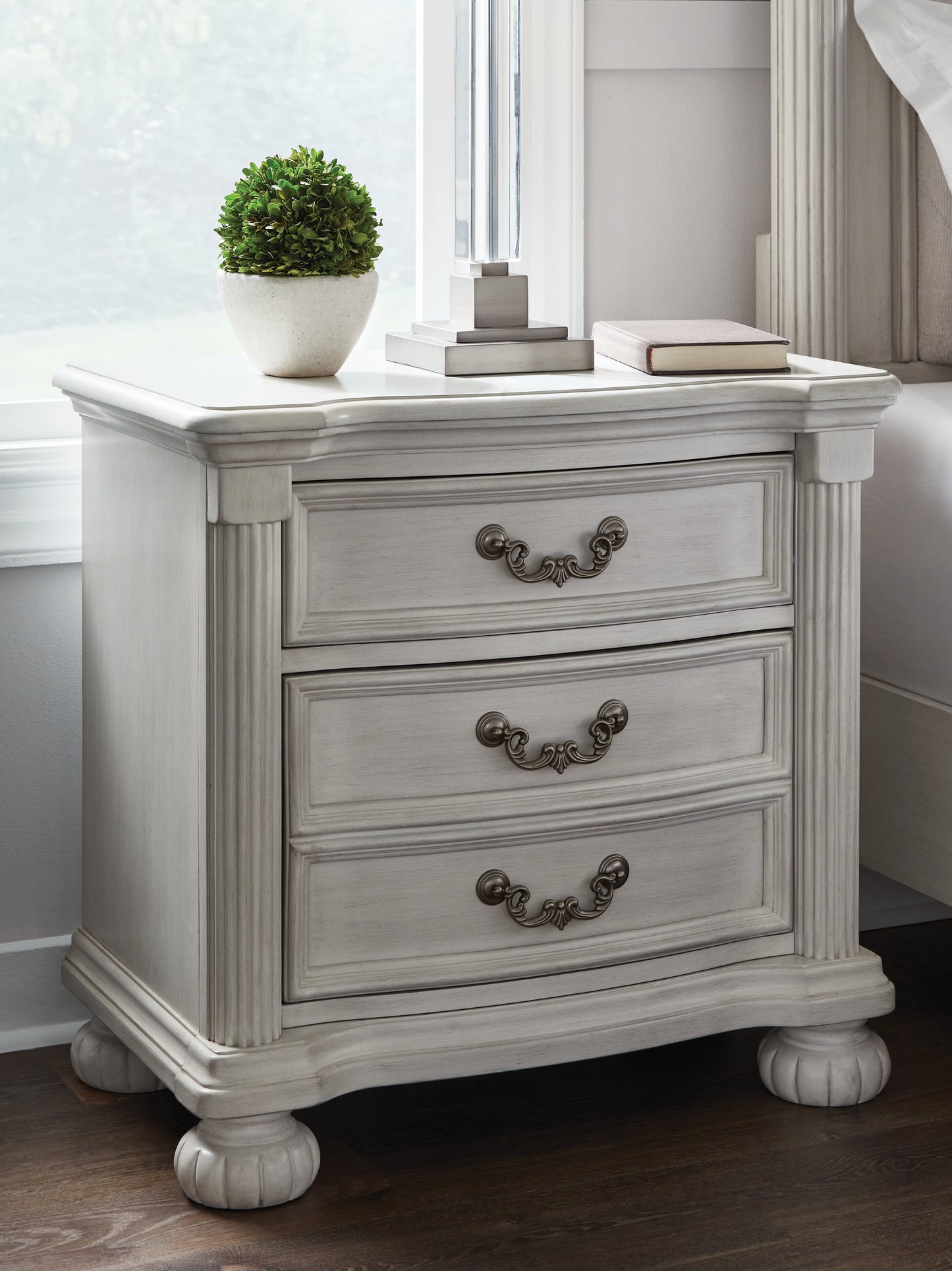 Cape Furniture Outlet - Ashley Furniture - Montelaine Bedroom - California King Upholstered Panel Bed / Antique White - B795B7