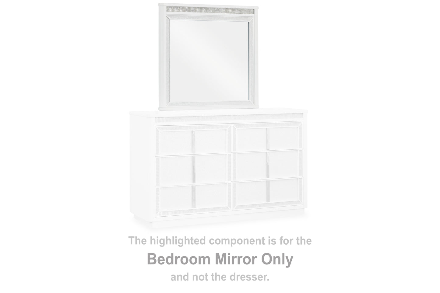 Cape Furniture Outlet - Ashley Furniture - Chalanna Bedroom - Bedroom Mirror / White - B822-36