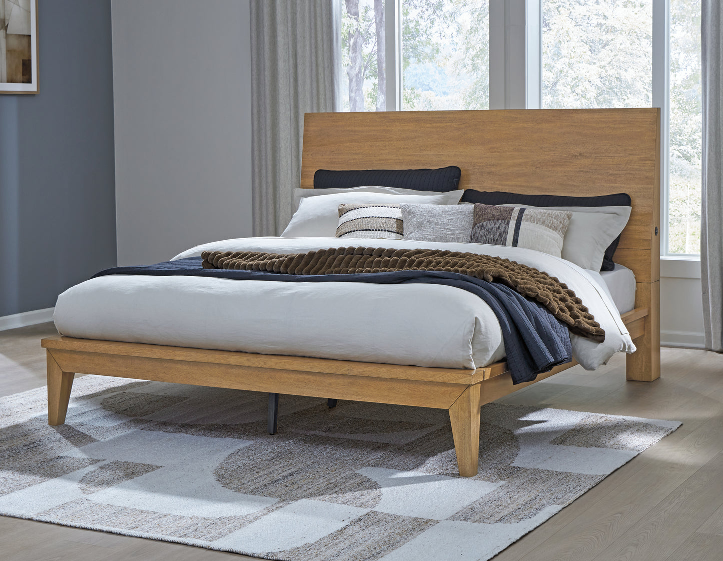 Cape Furniture Outlet - Ashley Furniture - Sherbana Bedroom - Queen Panel Bed / Light Brown - B833B2
