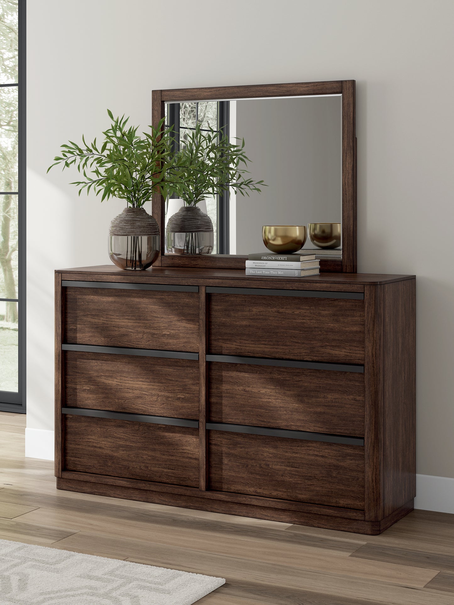 Cape Furniture Outlet - Ashley Furniture - Dilenno Bedroom - Dresser and Mirror / Dark Brown - PCB857B1