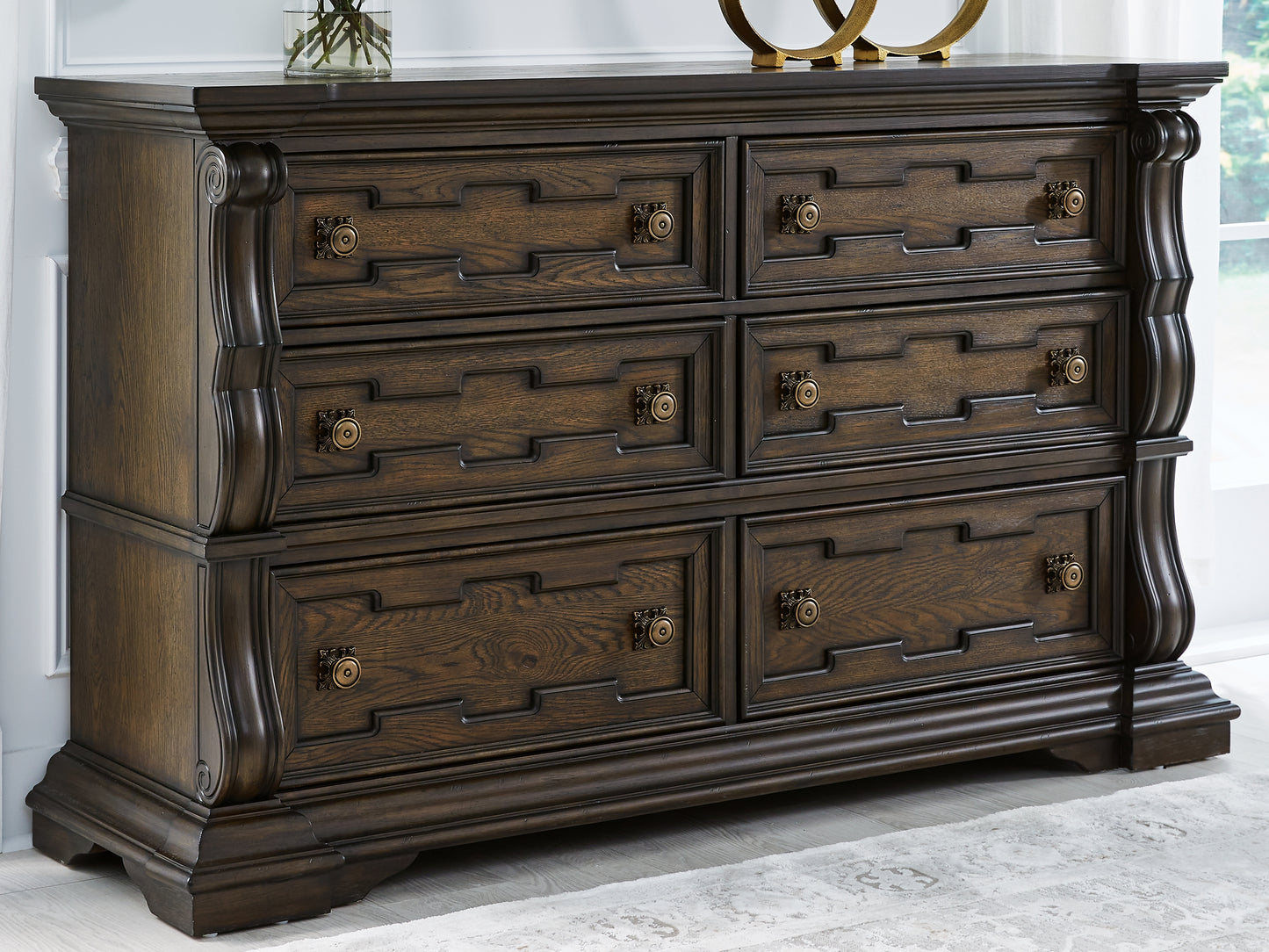 Cape Furniture Outlet - Ashley Furniture - Maylee Bedroom - Queen Upholstered Bed / Dark Brown - B947B2